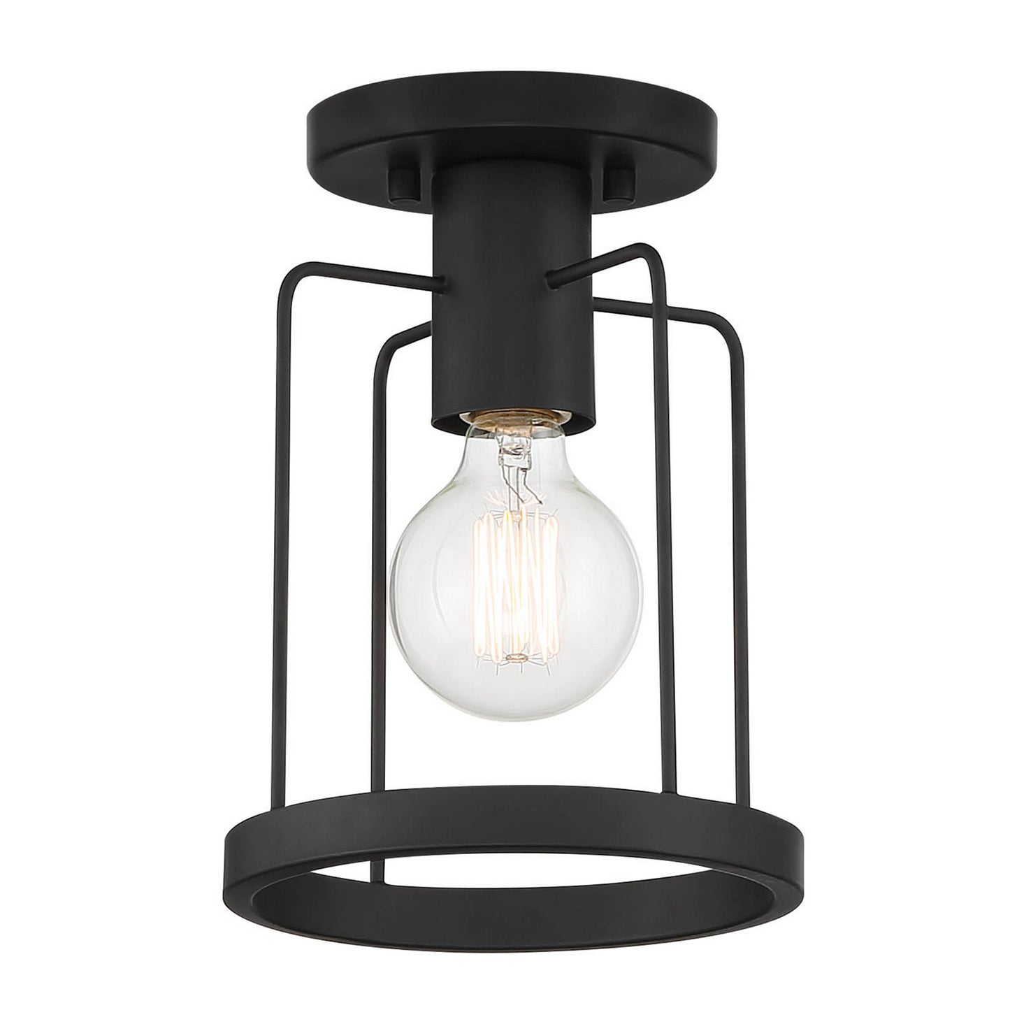 Tafo One Light Semi Flush Mount in Matte Black