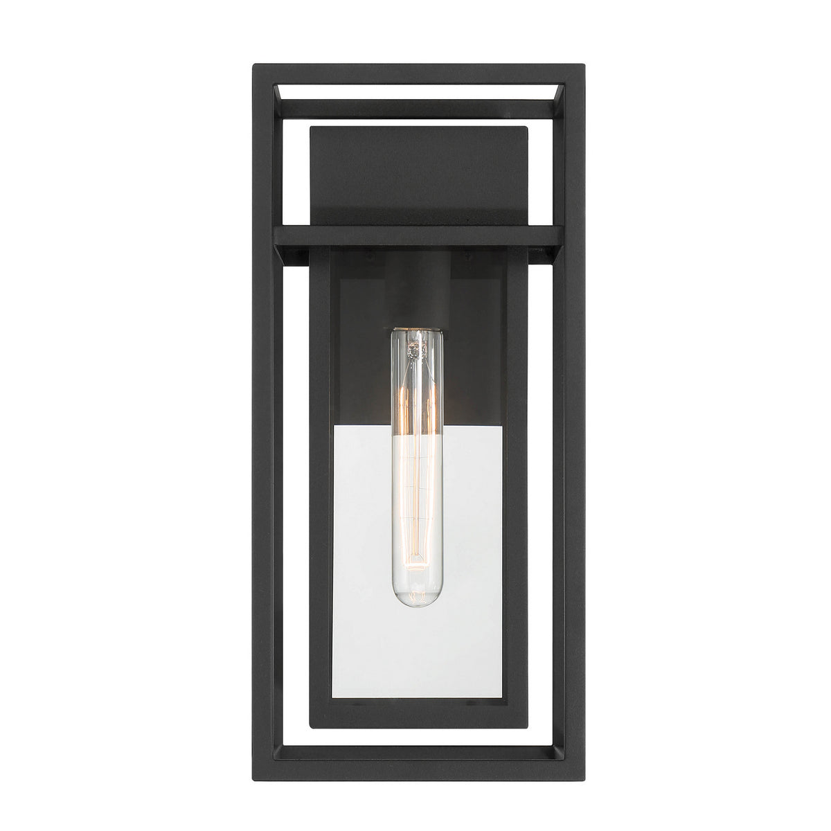 Burton One Light Wall Lantern in Black
