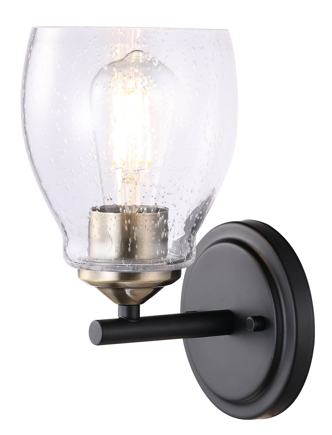Winsley One Light Wall Lamp in Coal w/Stained Brass