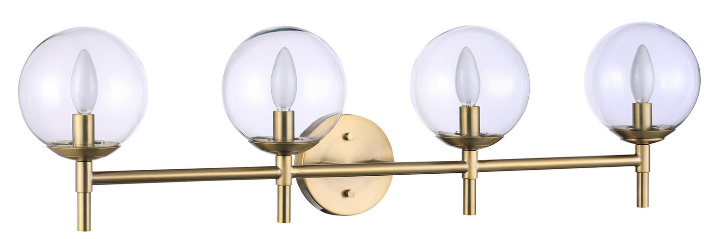 Auresa Four Light Bath in Soft Brass