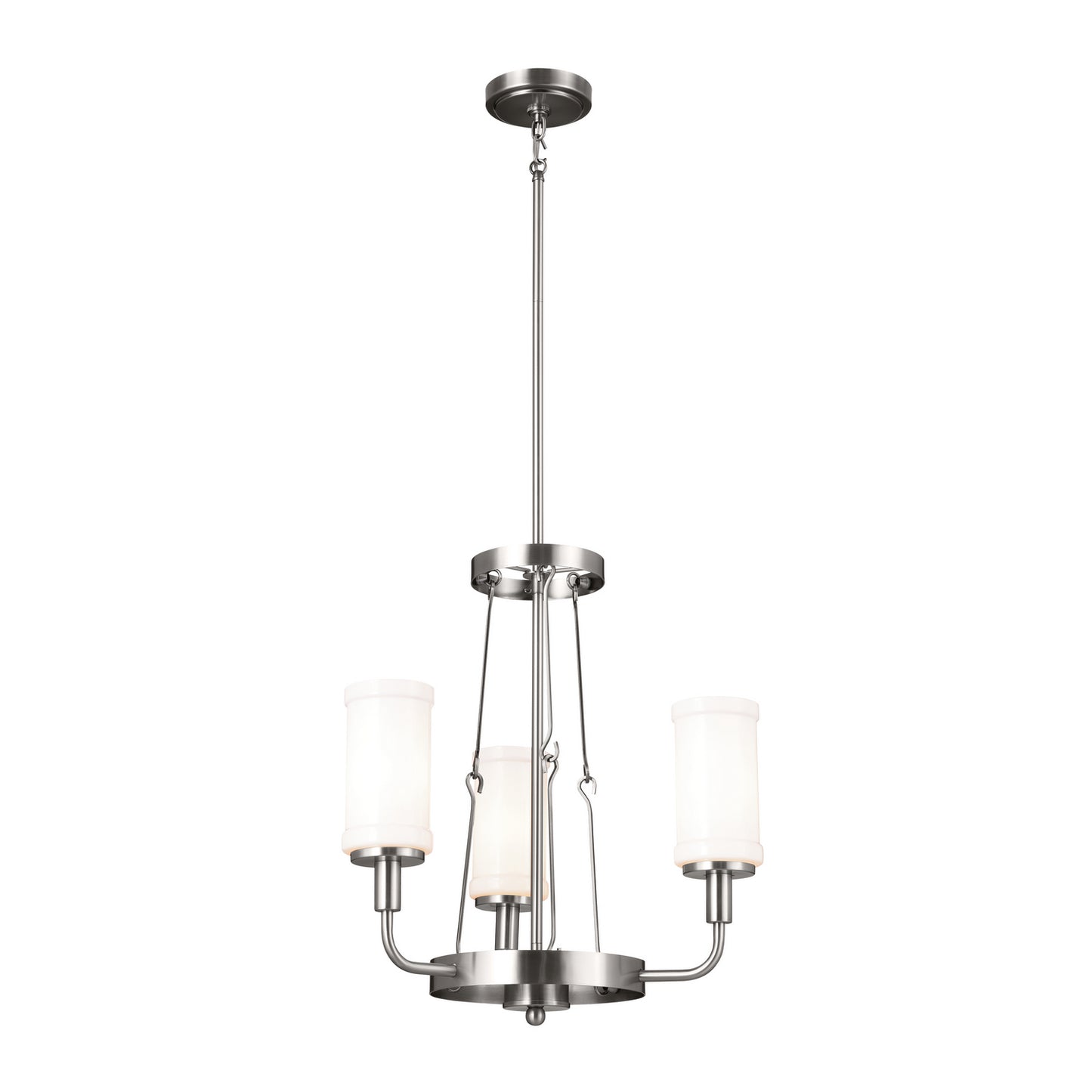 Vetivene Three Light Mini Chandelier in Classic Pewter