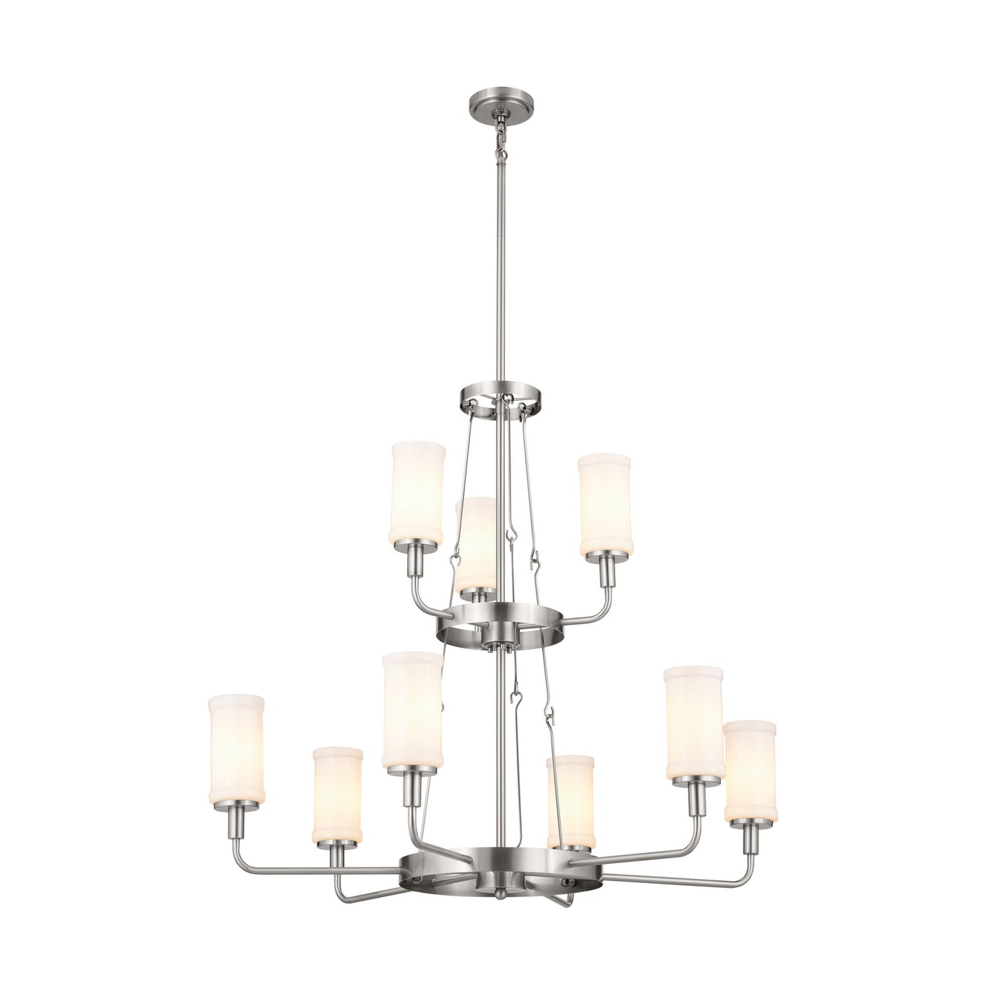 Vetivene Nine Light Chandelier in Classic Pewter
