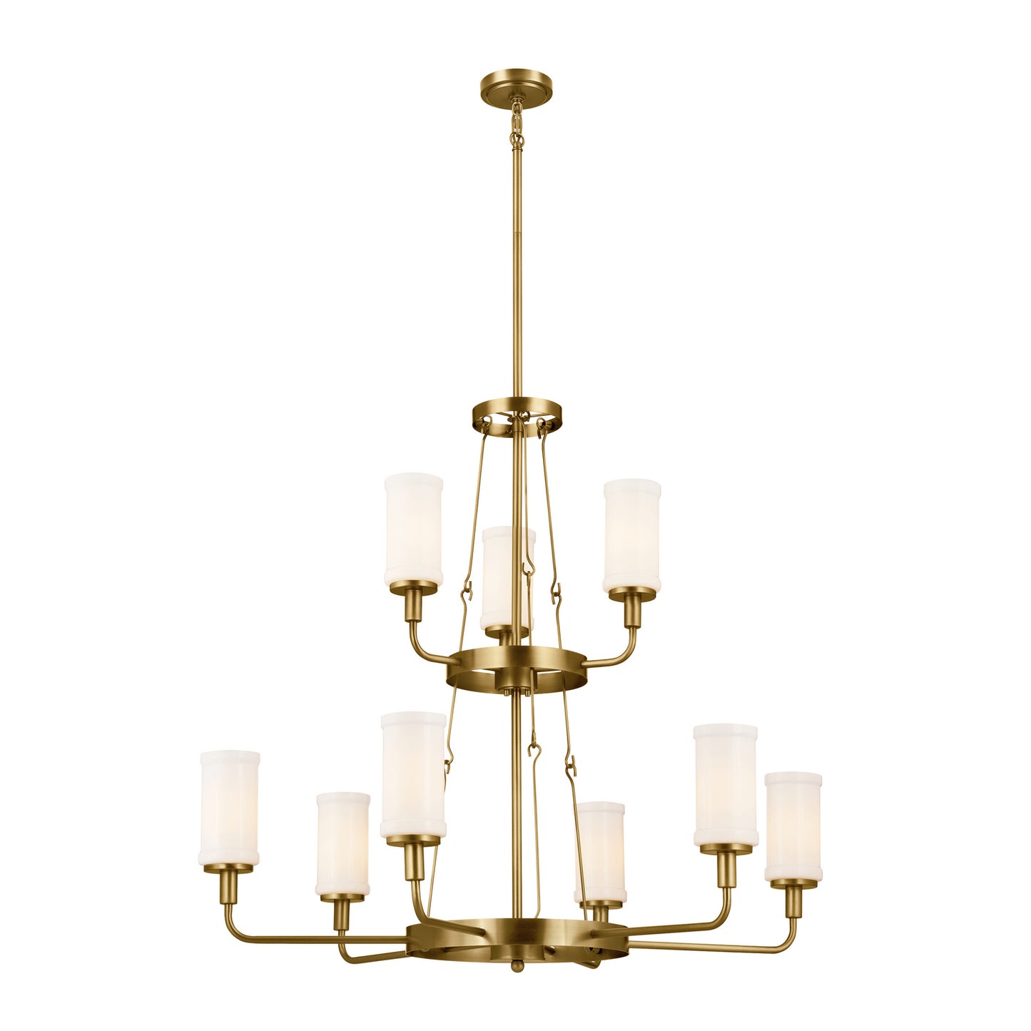 Vetivene Nine Light Chandelier in Natural Brass
