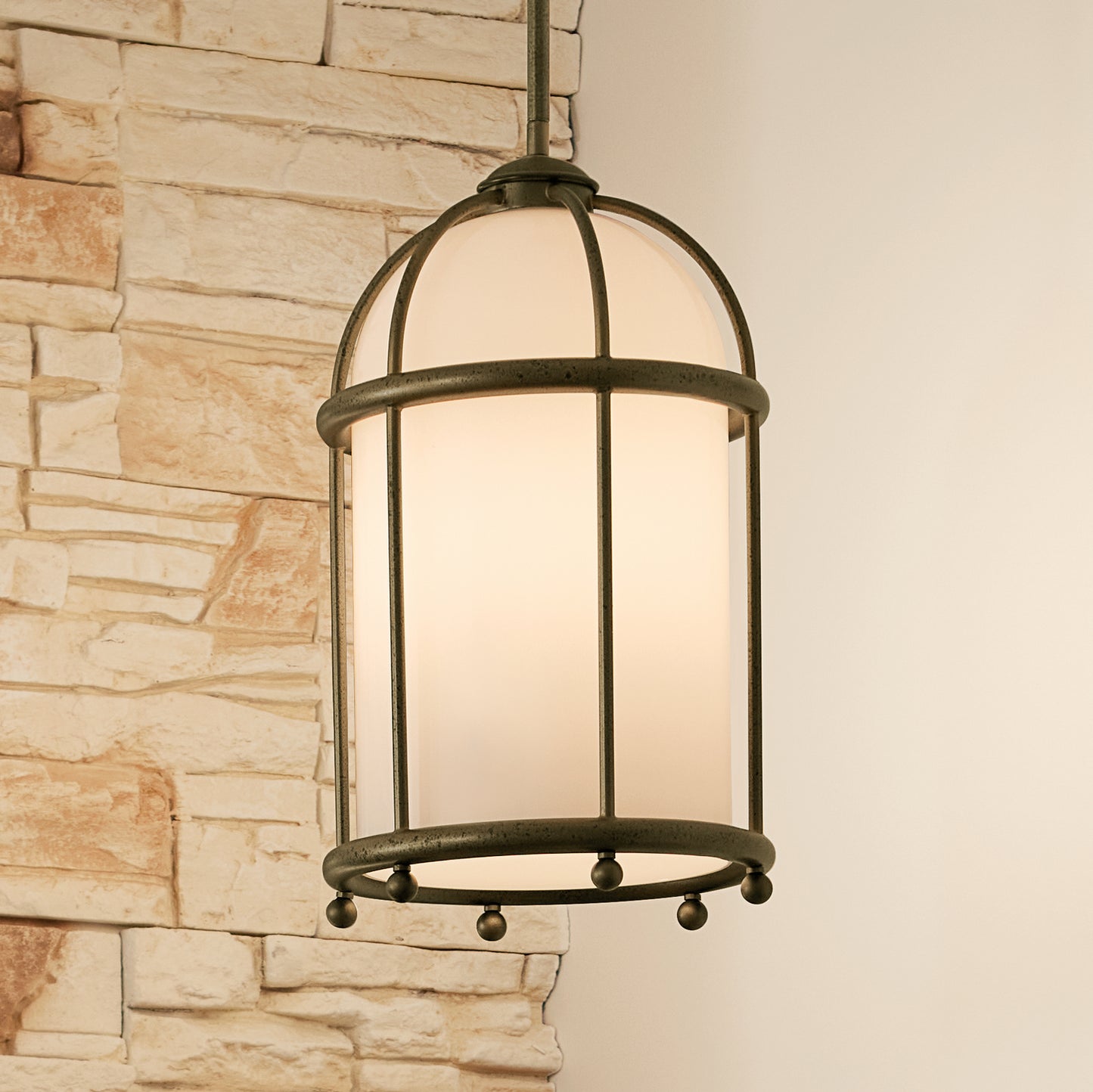 Topiary One Light Pendant in Character Bronze