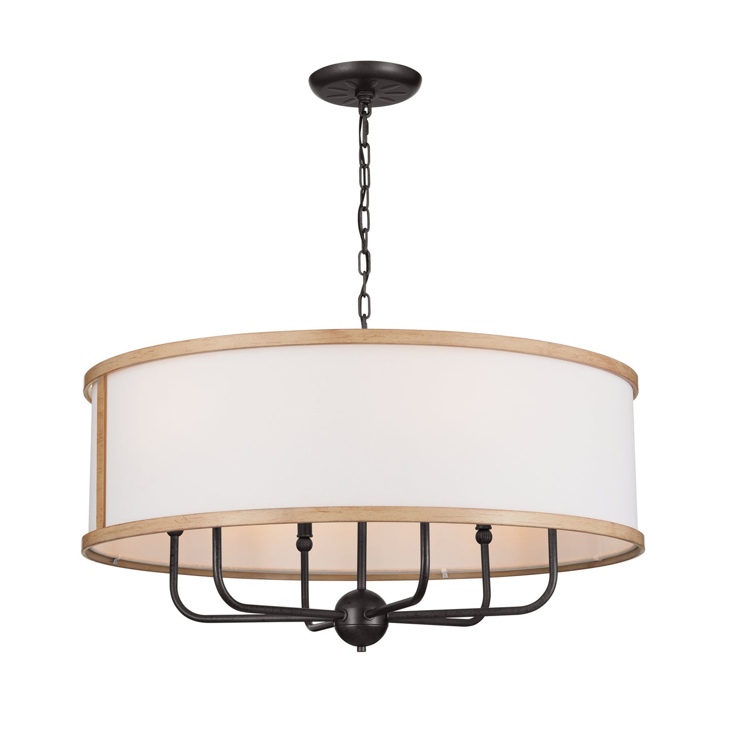 Heddle Six Light Chandelier in Anvil Iron