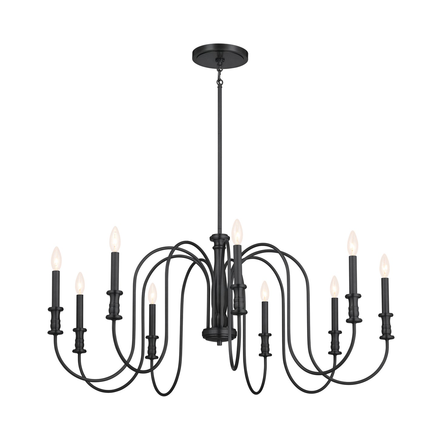 Karthe Nine Light Chandelier in Black
