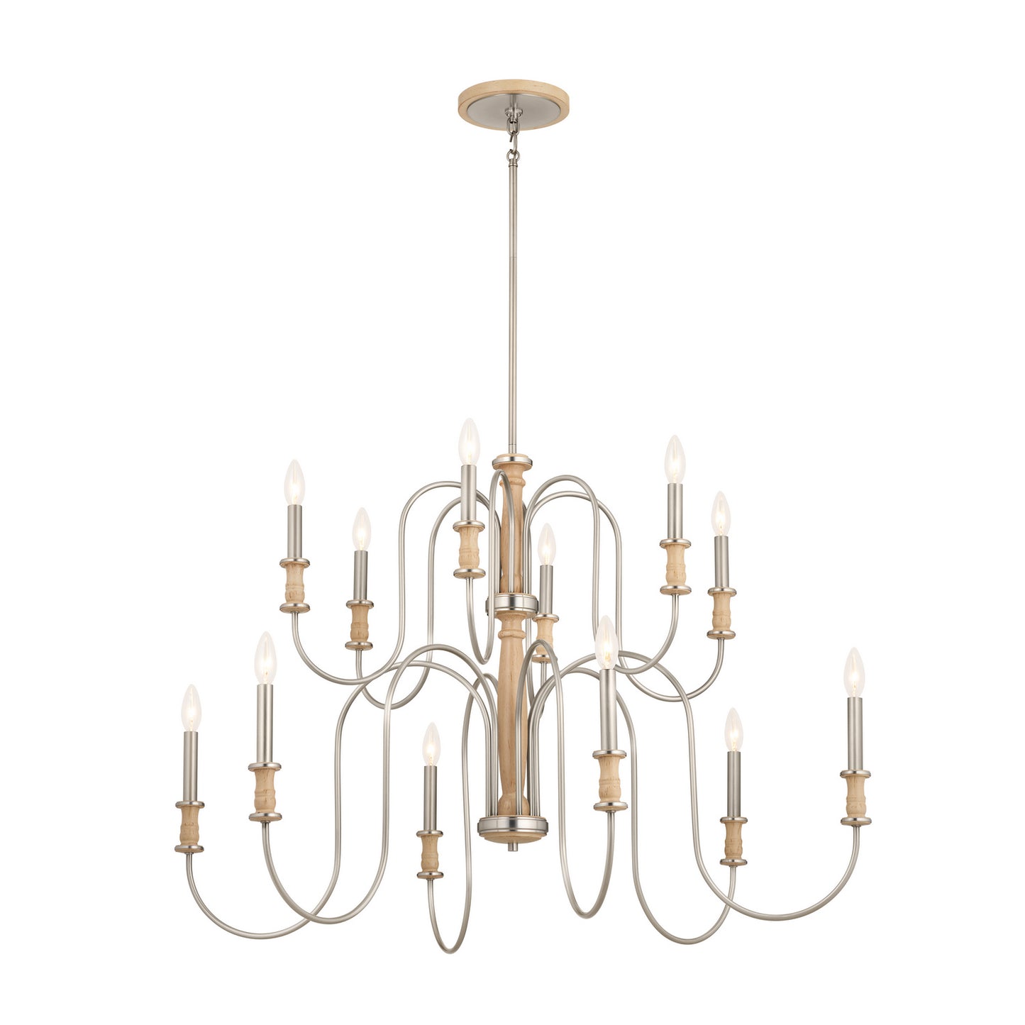 Karthe 12 Light Chandelier in Brushed Nickel