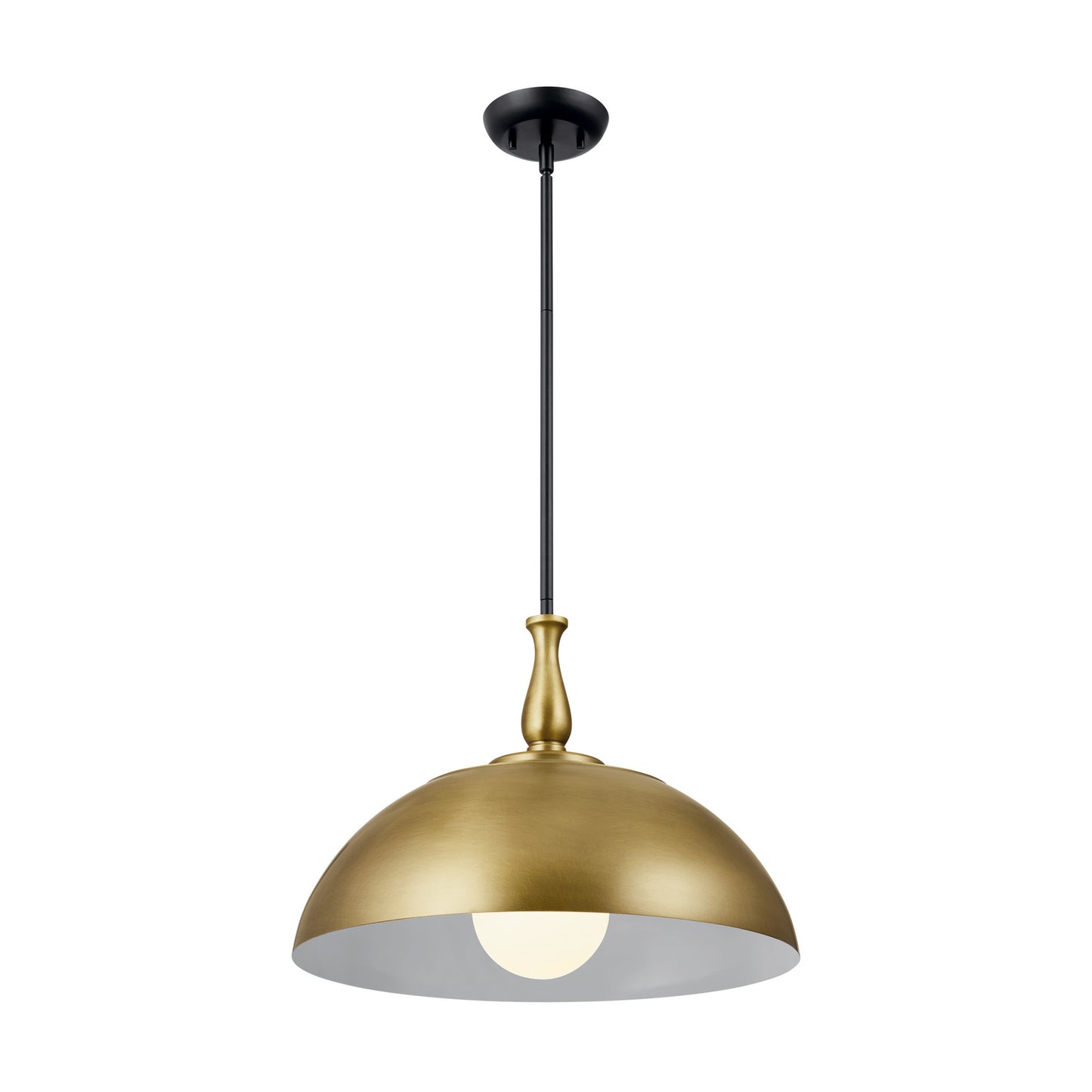 Fira One Light Pendant in Natural Brass