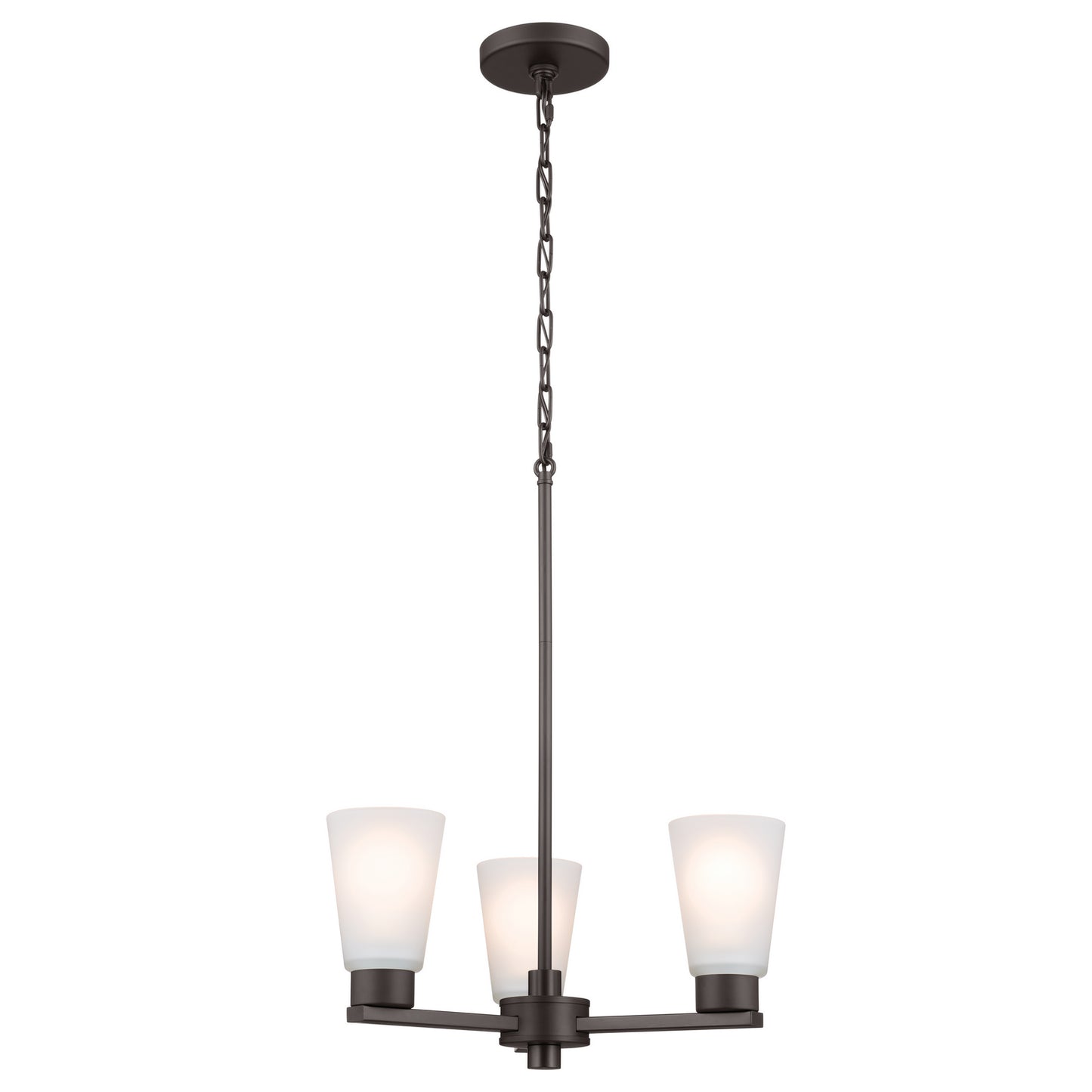 Stamos Three Light Chandelier in Olde Bronze