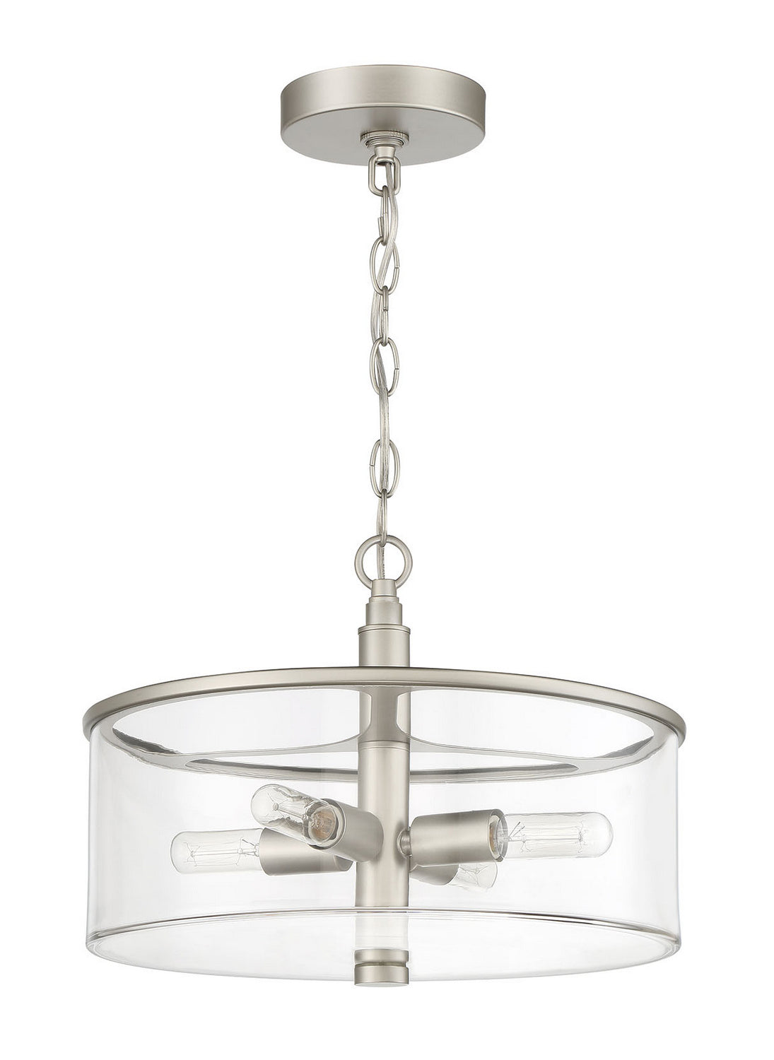 Hailie Four Light Convertible Semi Flush in Satin Nickel