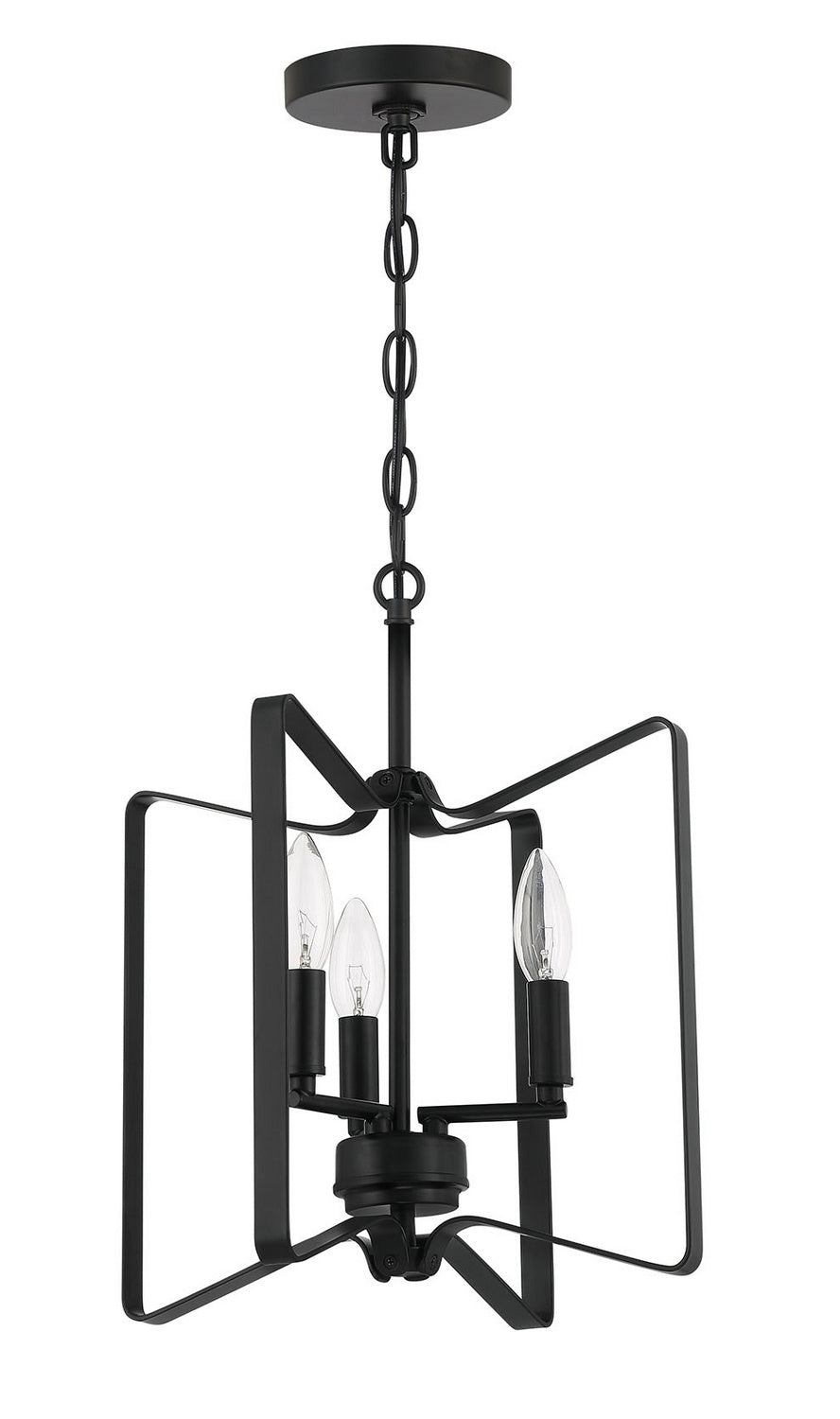 Shayna Three Light Convertible Semi Flush in Flat Black