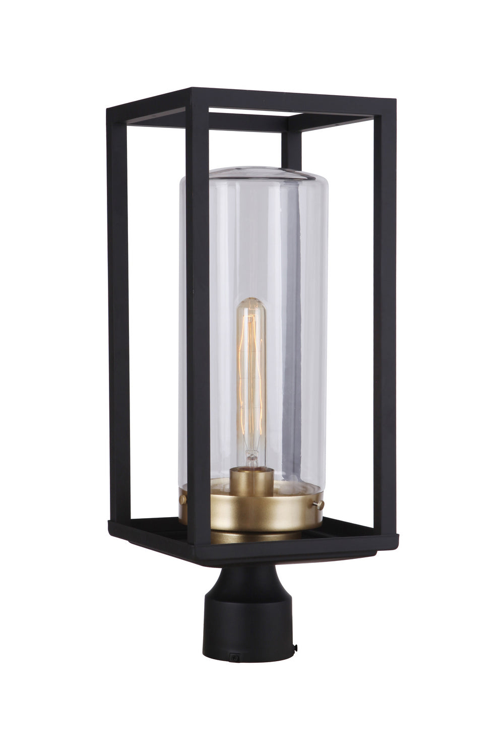 Neo One Light Outdoor Post Mount in Midnight / Satin Brass