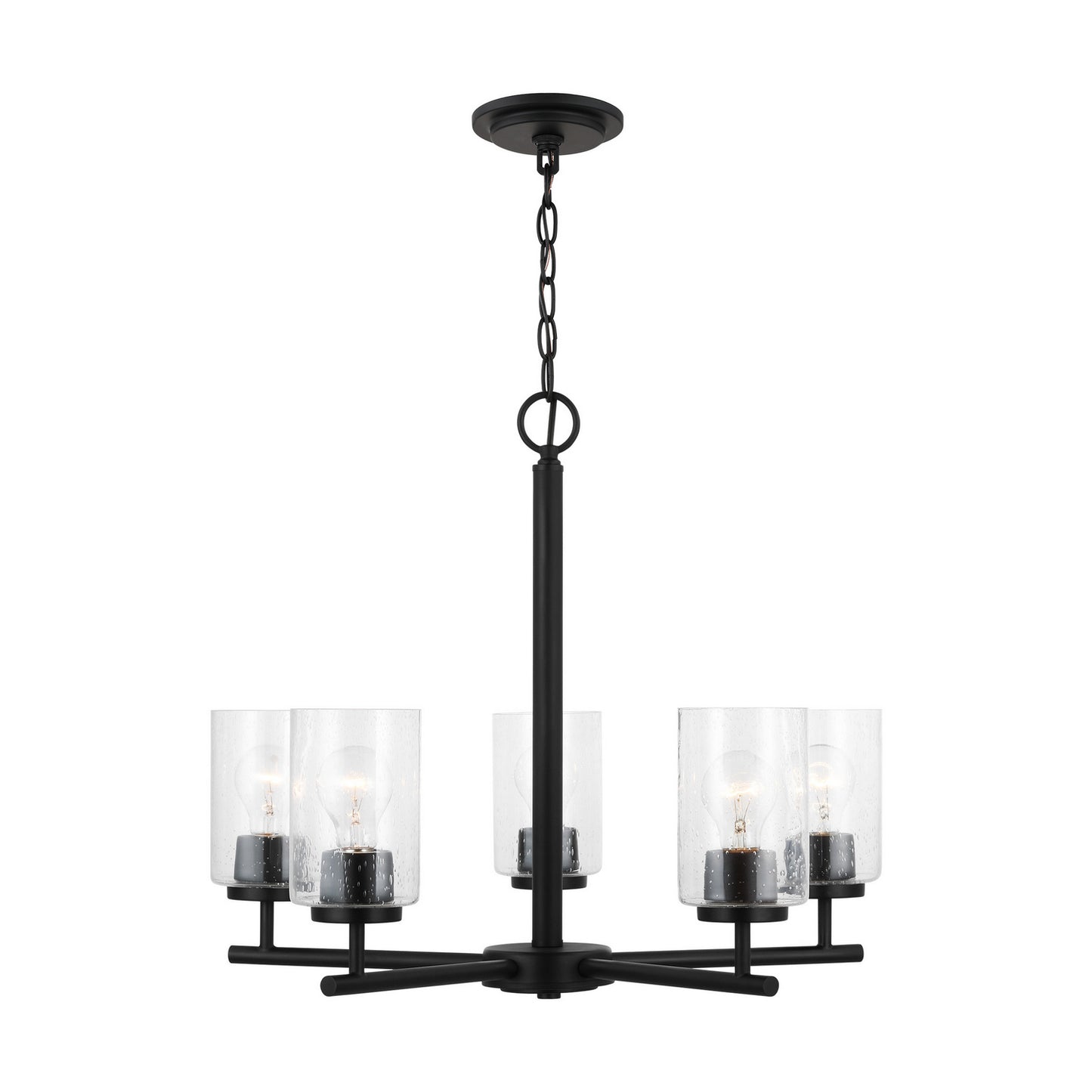 Oslo Five Light Chandelier in Midnight Black