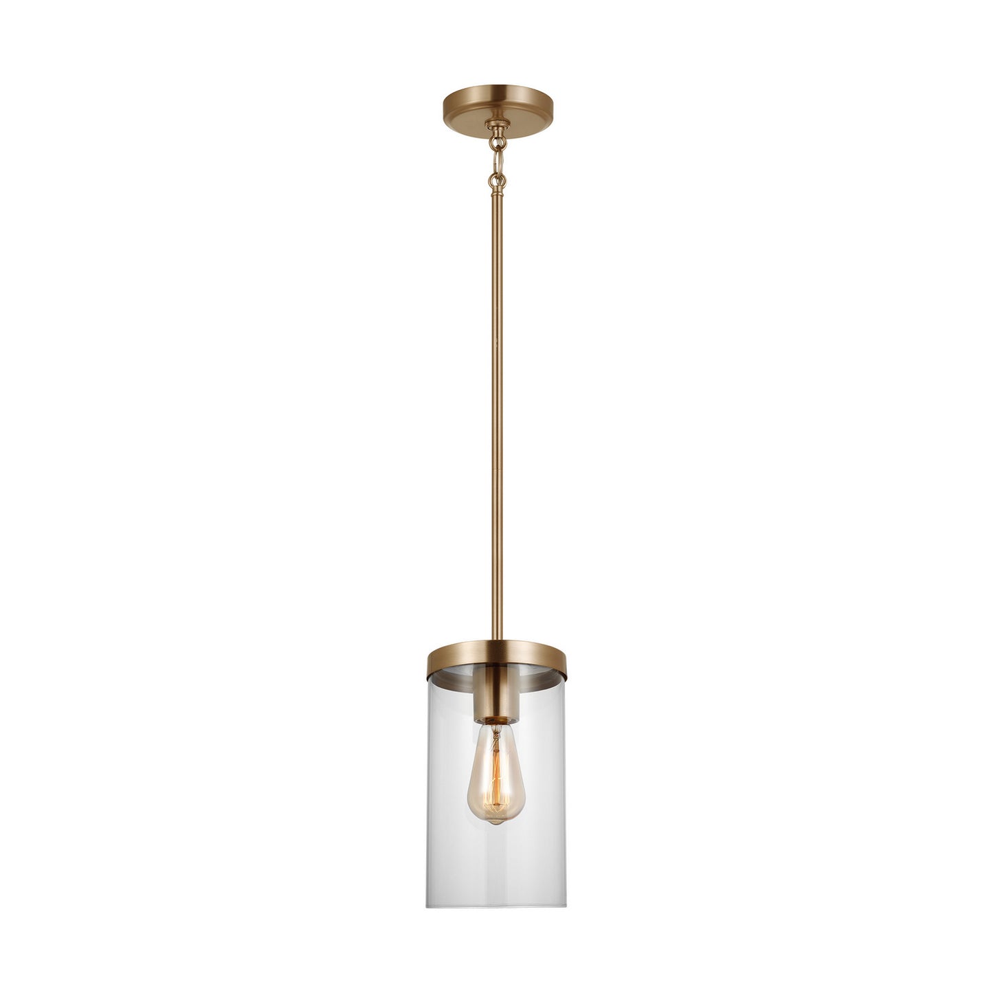 Zire One Light Pendant in Satin Brass