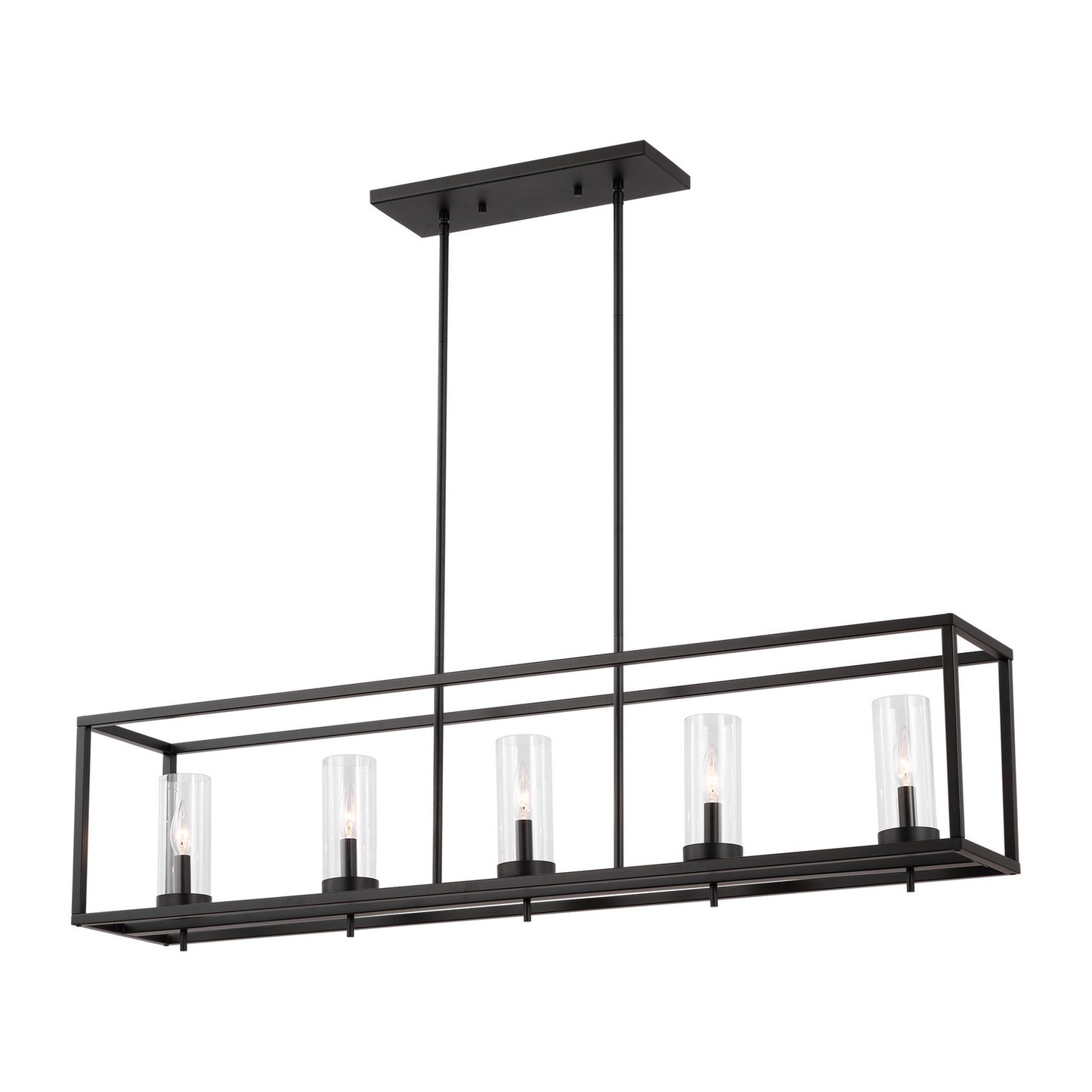 Zire Five Light Island Pendant in Midnight Black