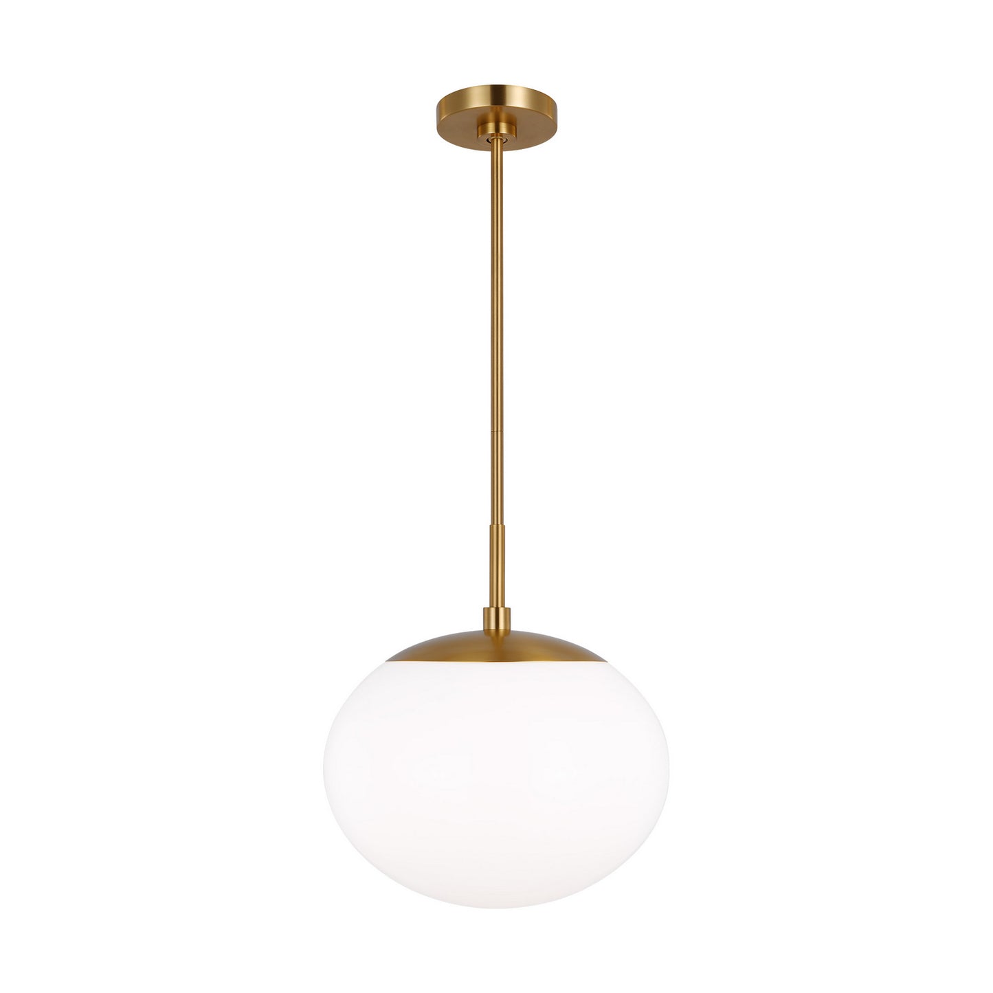 Lune One Light Pendant in Burnished Brass