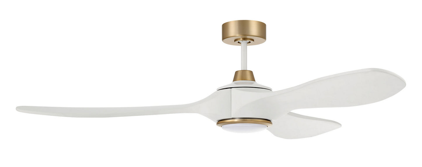 Envy 60" Ceiling fan, no Wifi 60" Ceiling Fan in White/Satin Brass