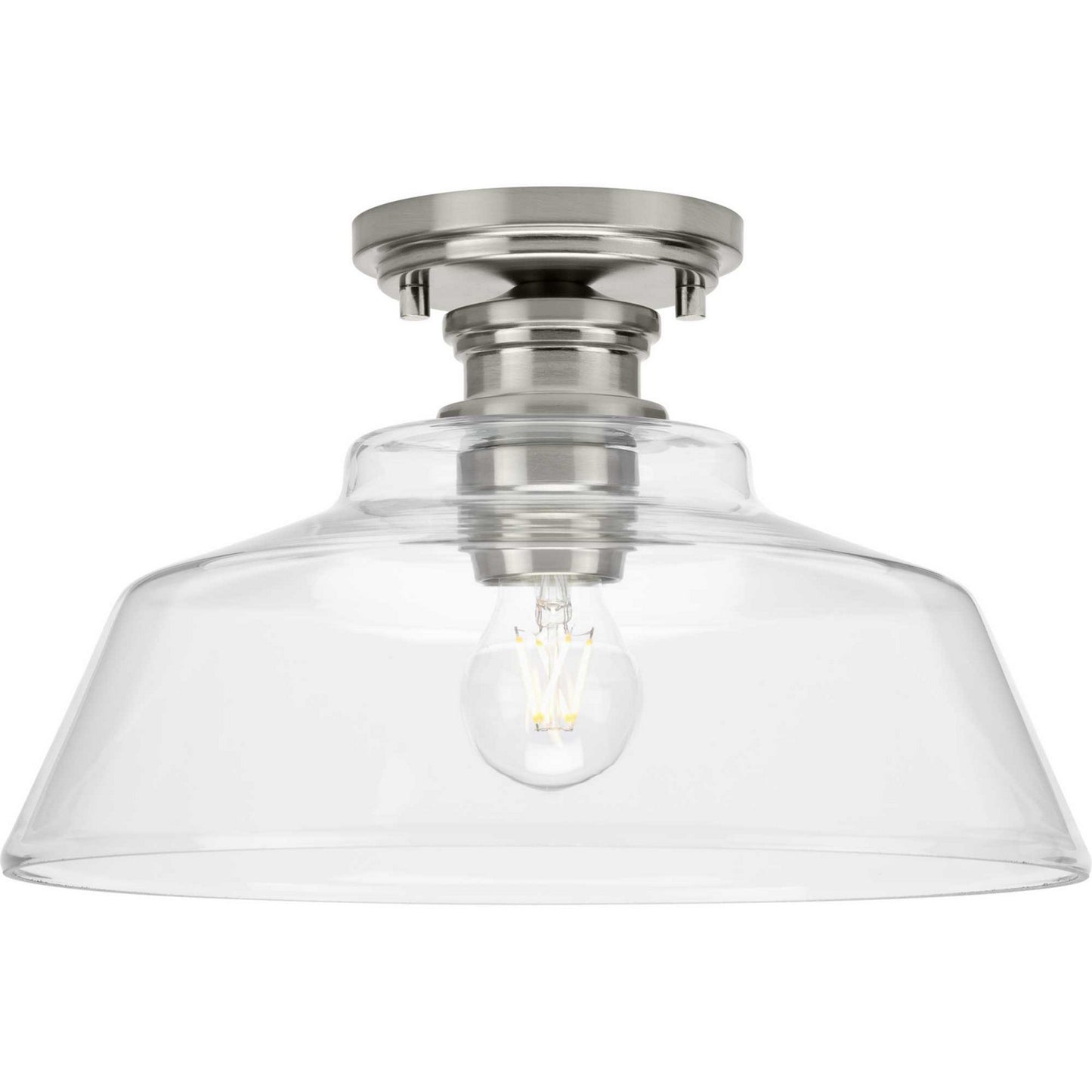 Singleton One Light Semi Flush Mount in Brushed Nickel