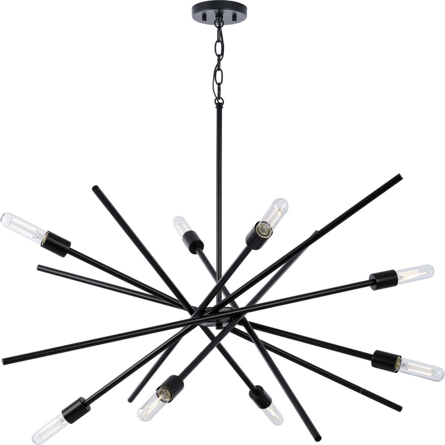 Astra Eight Light Chandelier in Matte Black