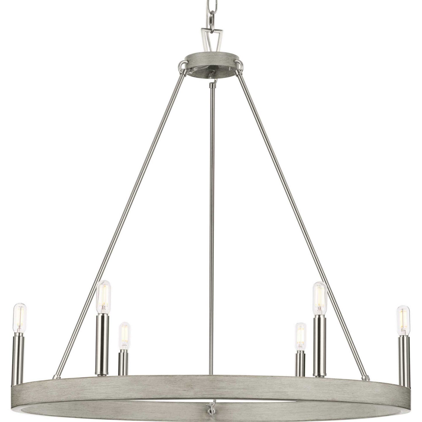 Progress Lighting - P400302-009 - Six Light Chandelier - Galloway - Brushed Nickel