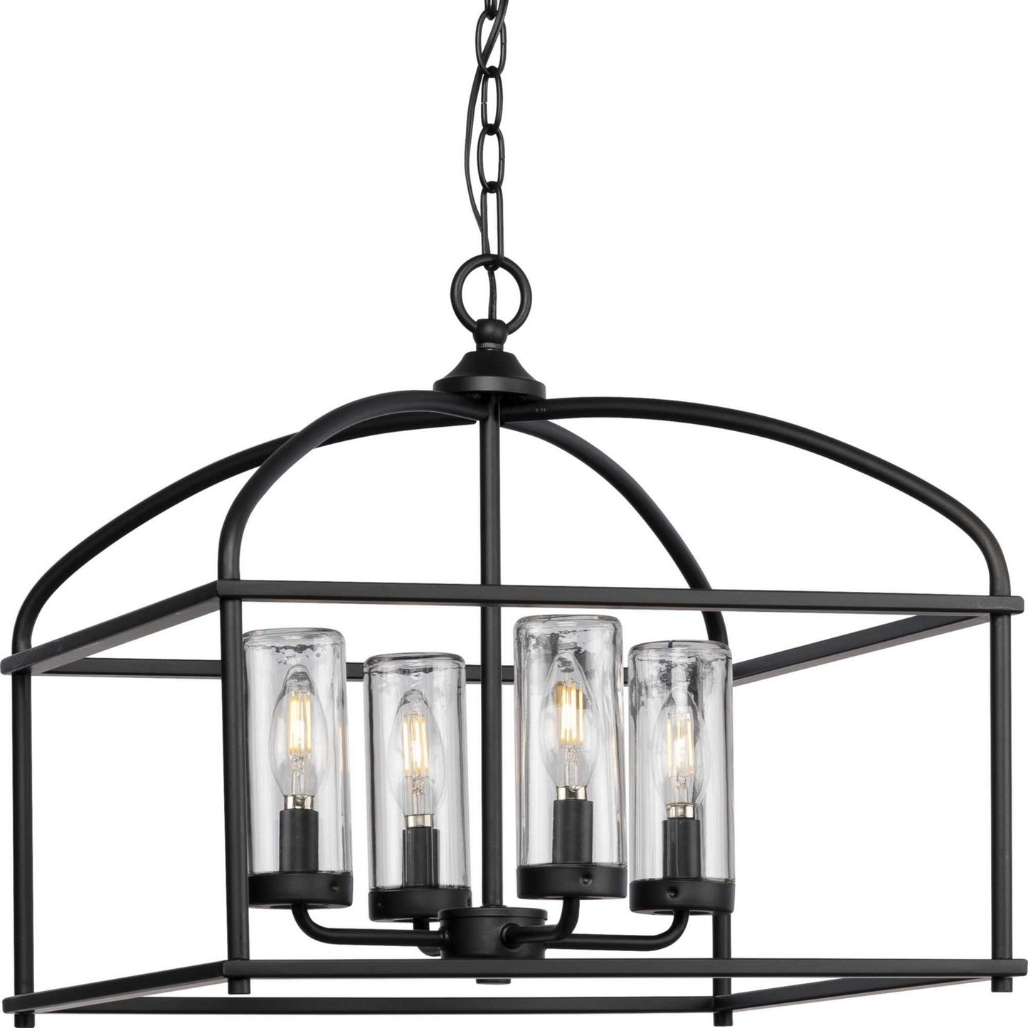 Swansea Four Light Outdoor Chandelier in Matte Black