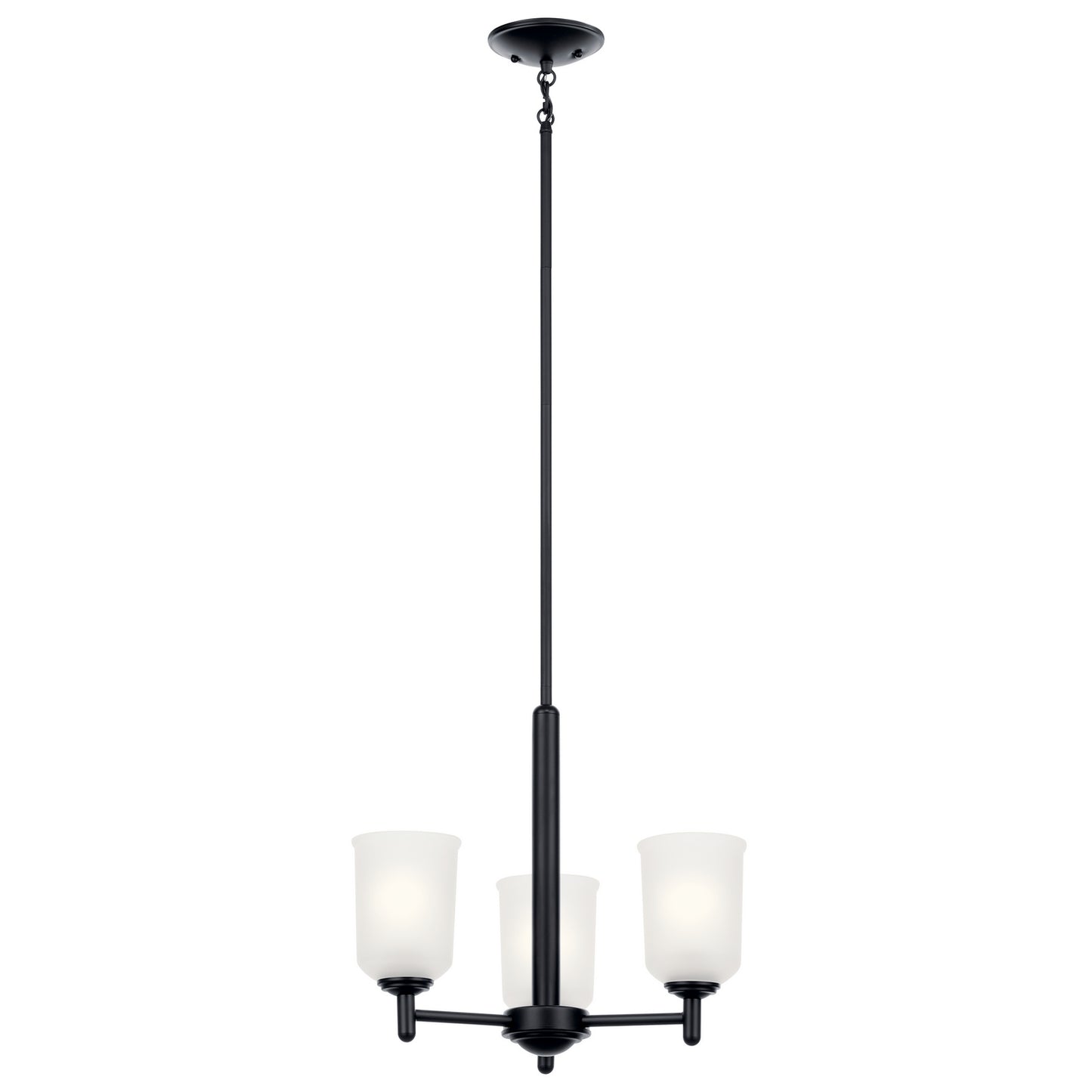 Shailene Three Light Mini Chandelier in Black