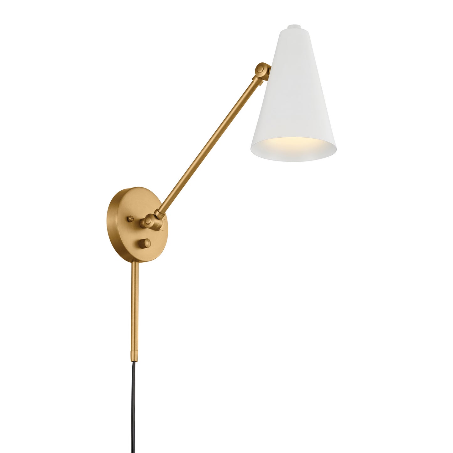 Sylvia One Light Wall Sconce in Natural Brass