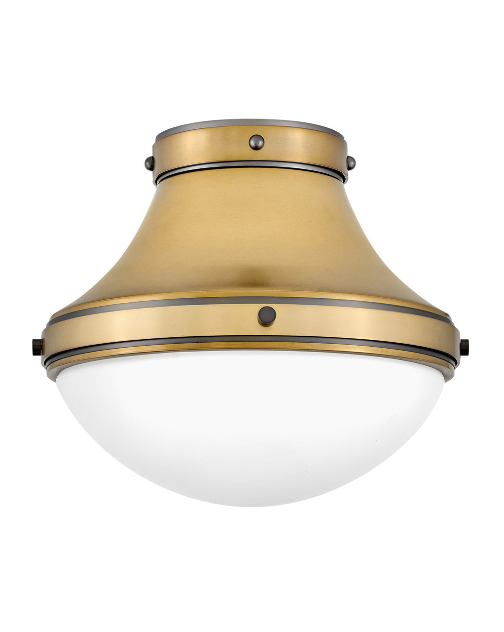 Oliver LED Flush Mount in Heritage Brass