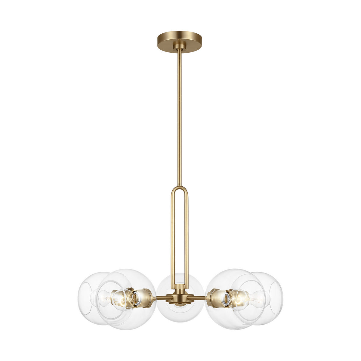 Codyn Five Light Chandelier in Satin Brass