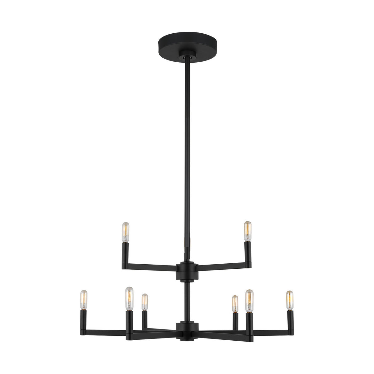 Fullton Nine Light Chandelier in Midnight Black