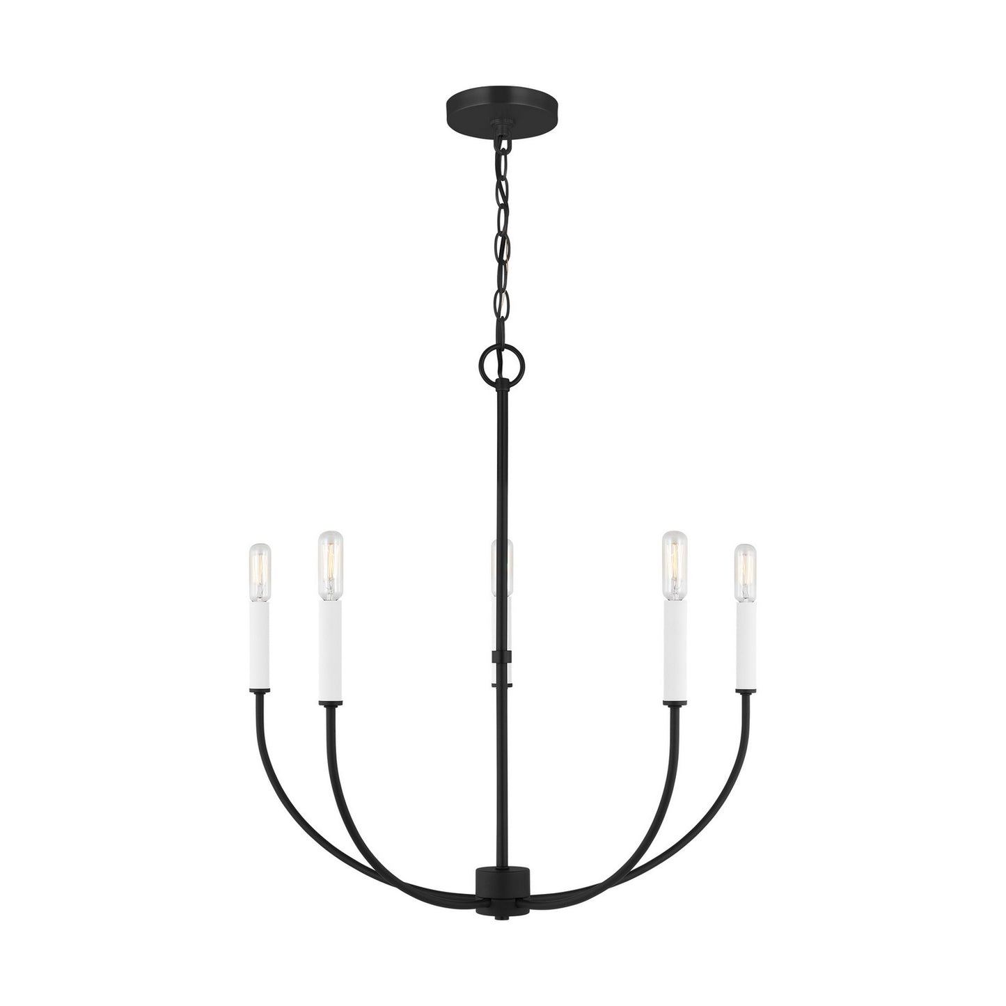 Greenwich Five Light Chandelier in Midnight Black