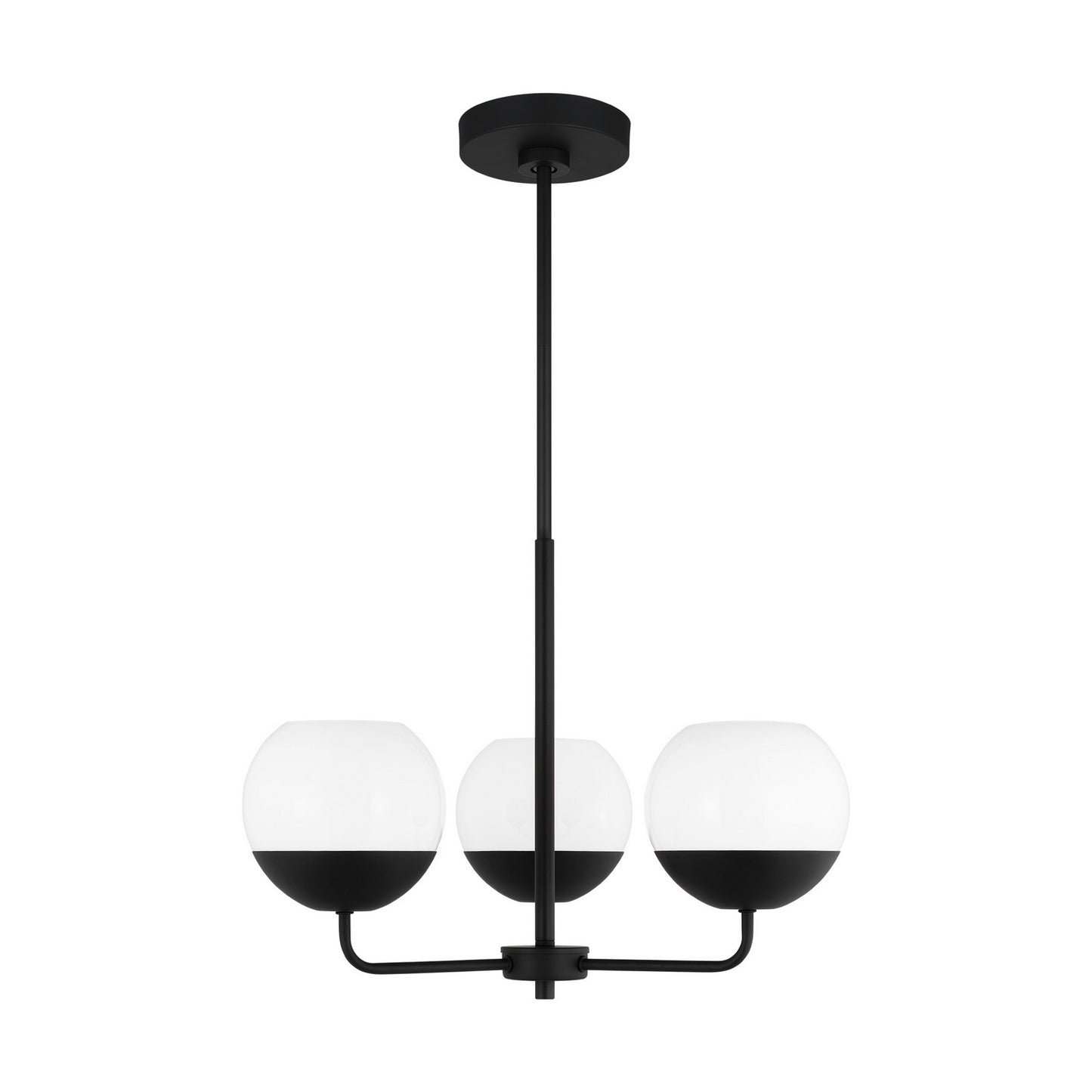 Alvin Three Light Chandelier in Midnight Black