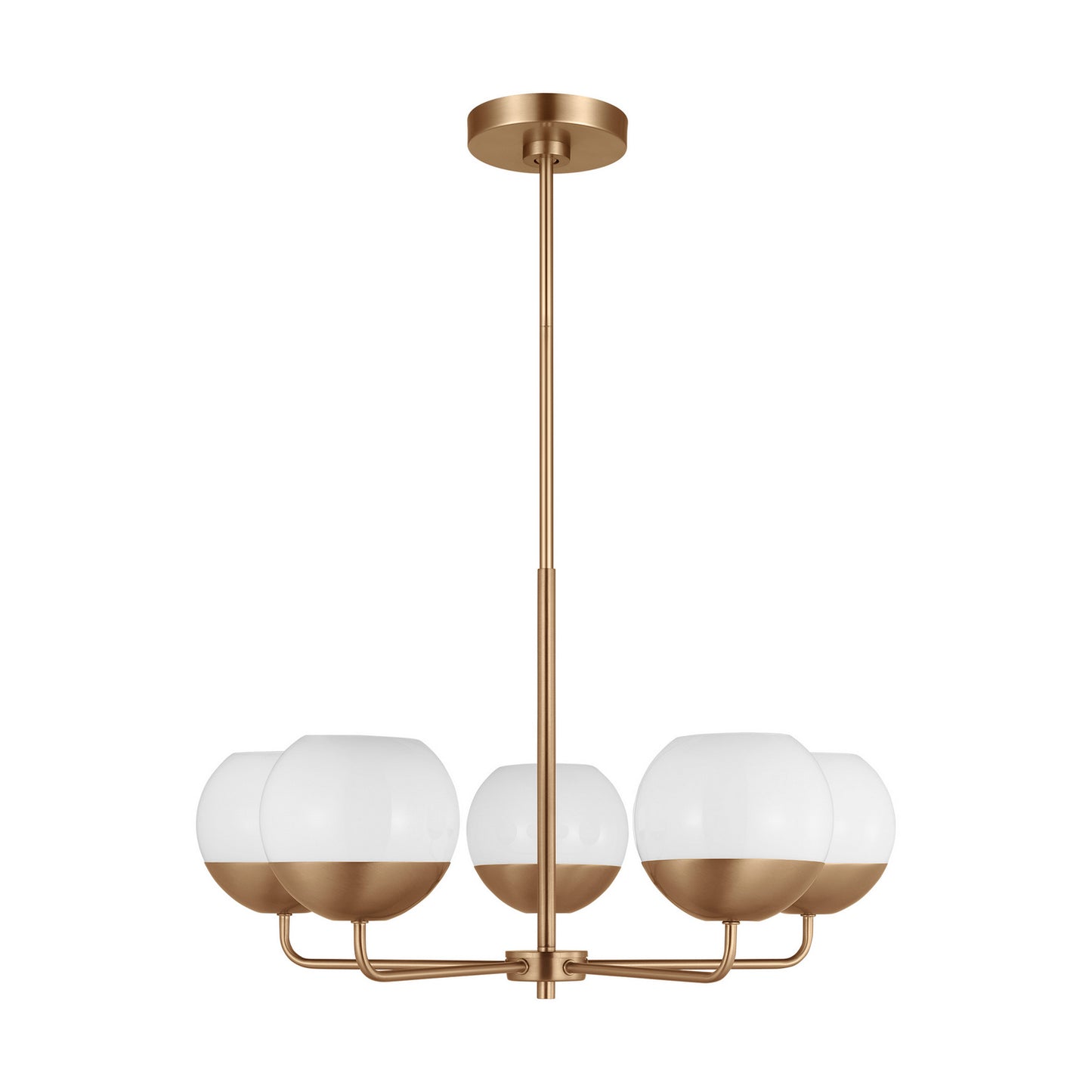 Alvin Five Light Chandelier in Satin Brass