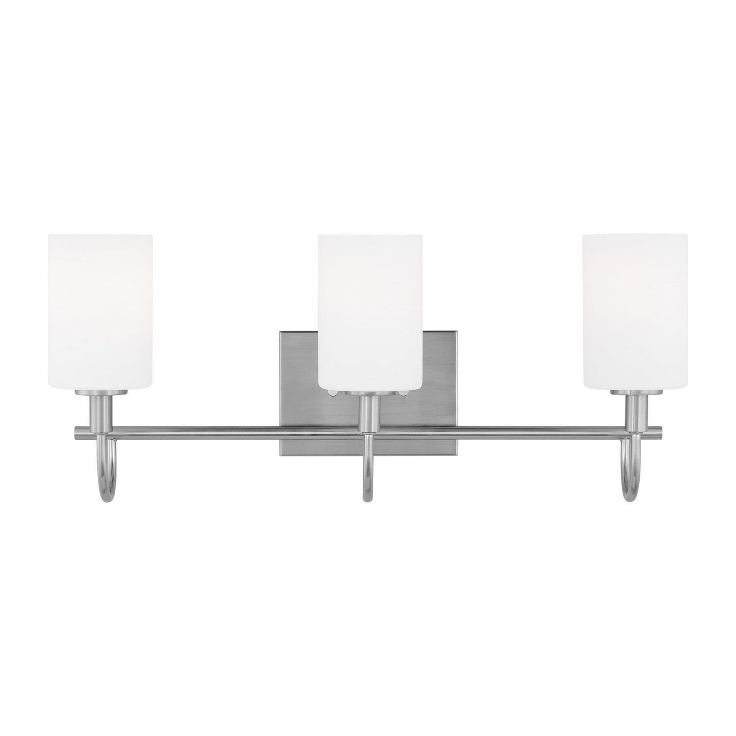 Oak Moore Three Light Bath Vanity in Brushed Nickel