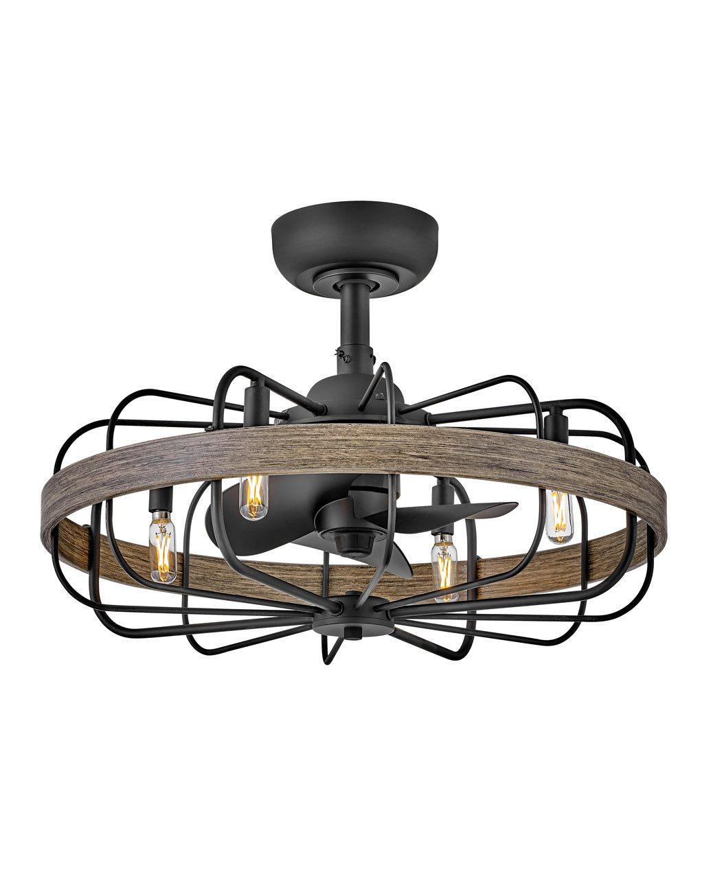Eli 22" LED Fandelier in Matte Black