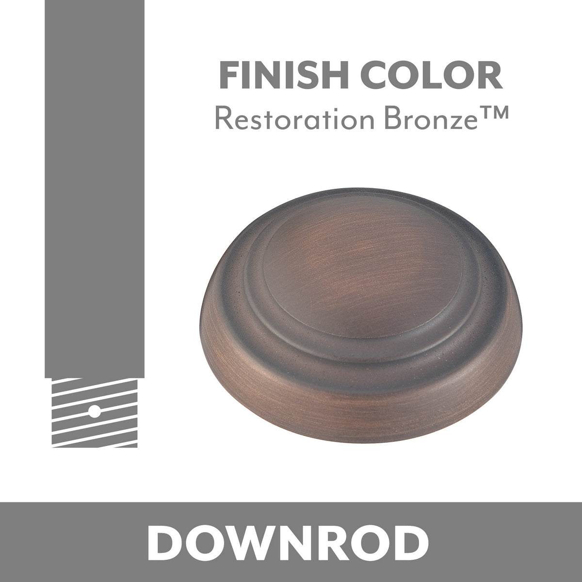 Minka Aire Down Rod in Restoration Bronze