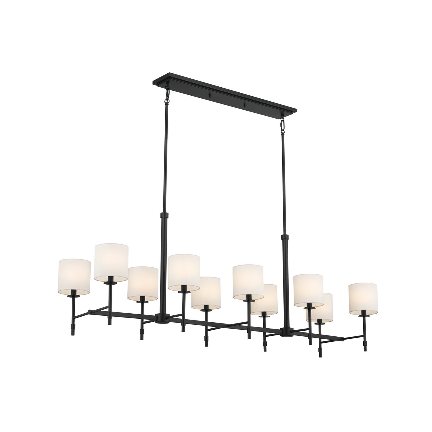 Ali Ten Light Linear Chandelier in Black