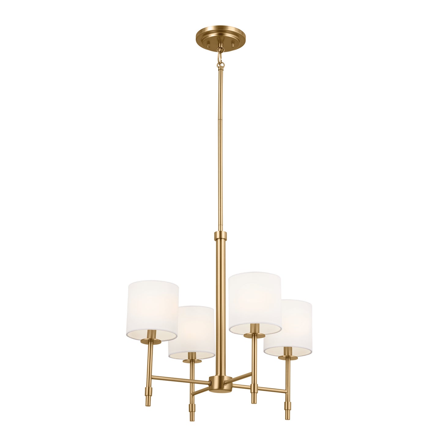 Ali Four Light Chandelier in Brushed Natural Brass