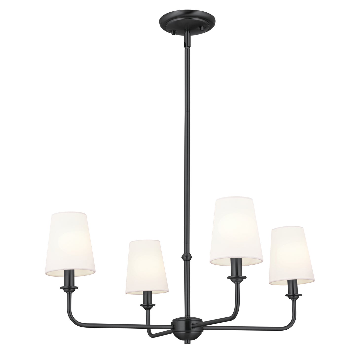 Pallas Four Light Chandelier in Black