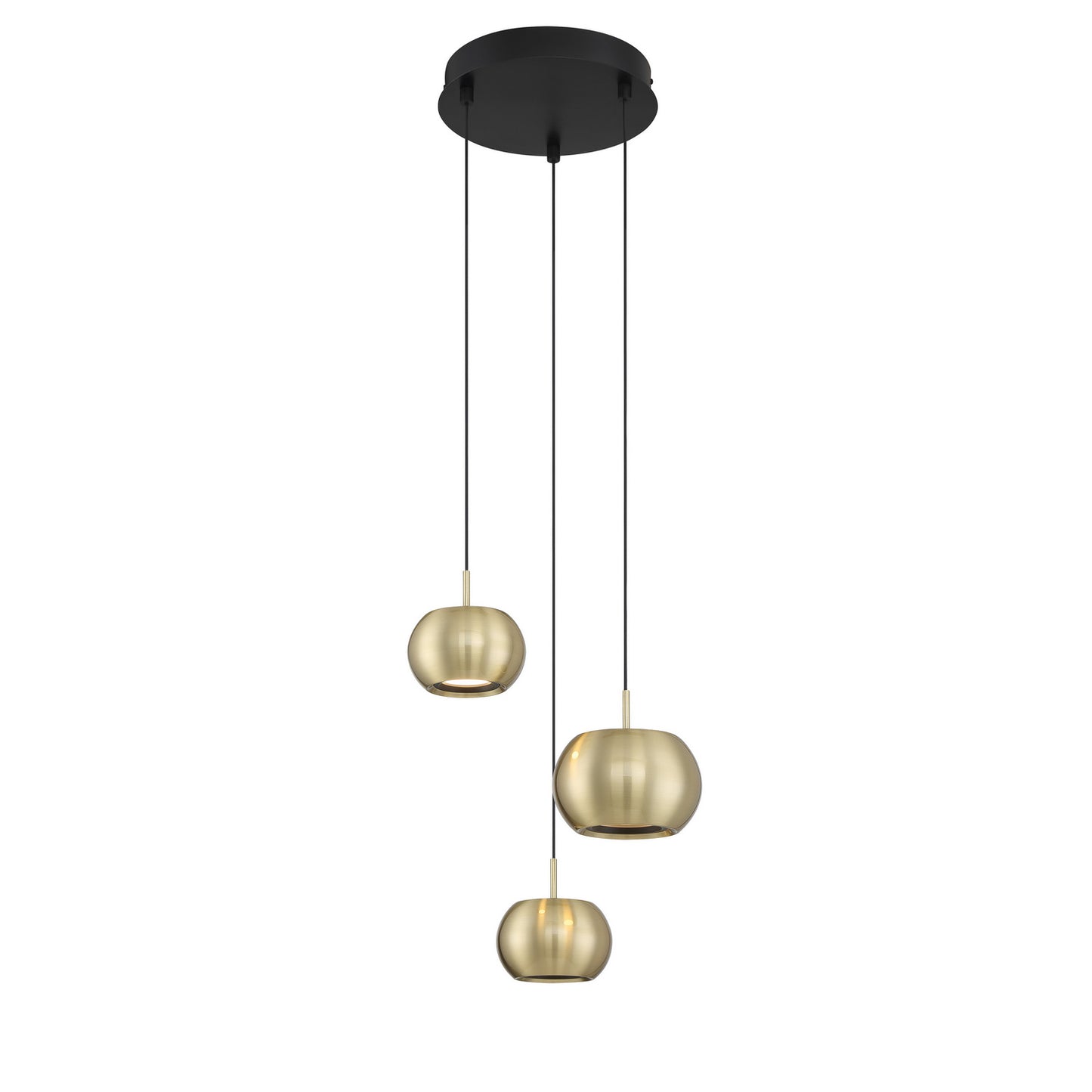 Halo LED Mini Pendant in Coal And Brushed Gold
