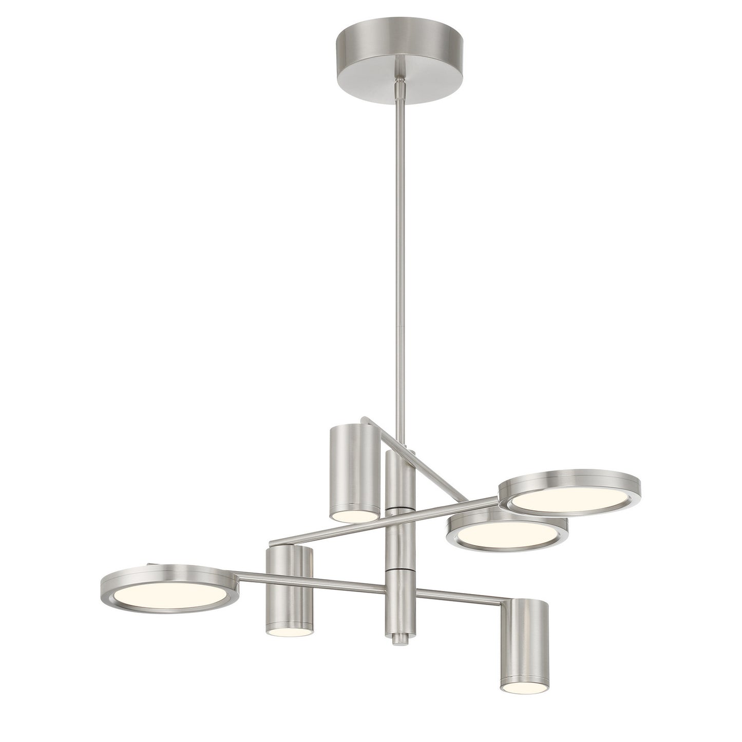 Swivel LED Chandelier in Brushed Nickel