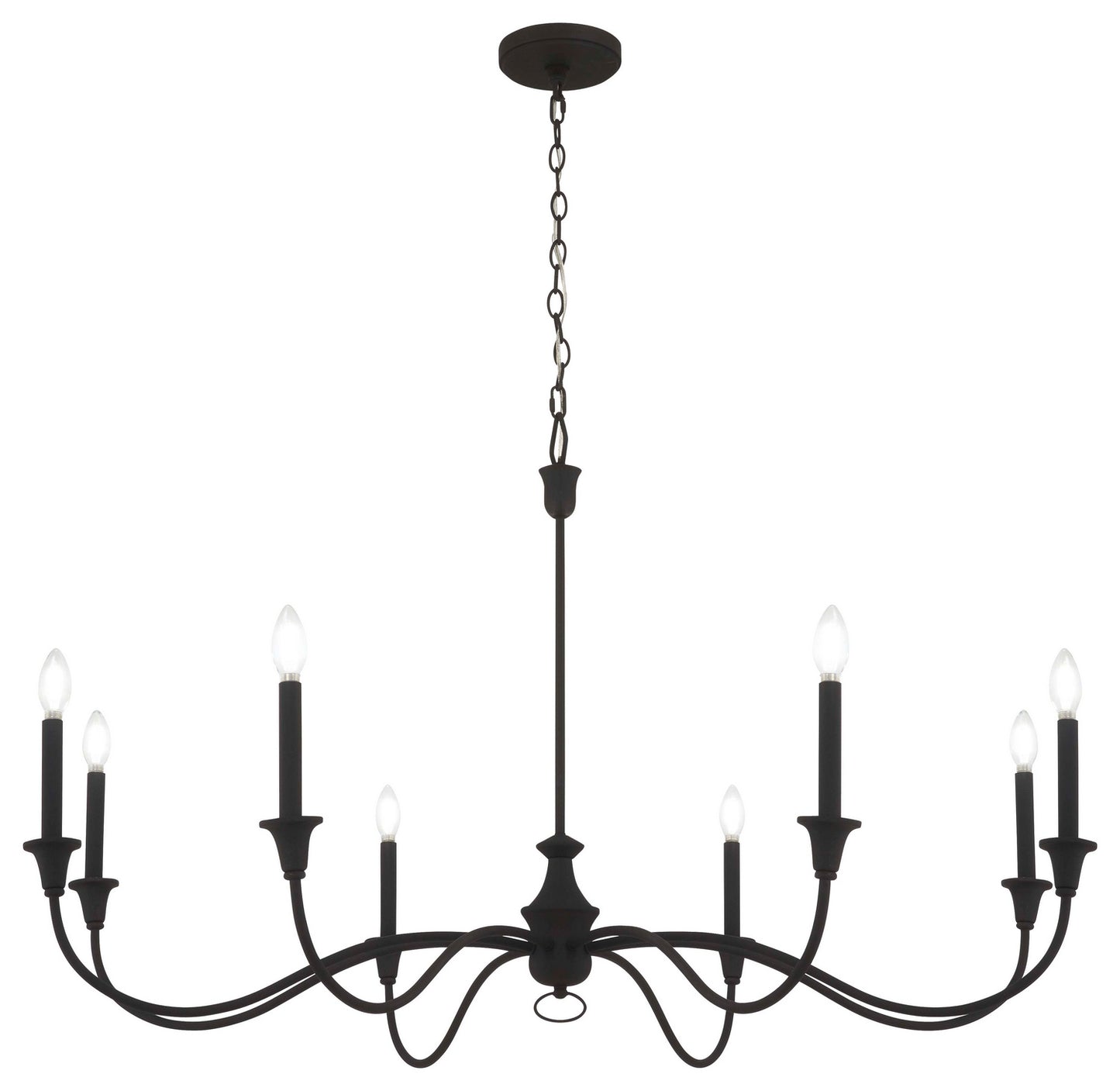Halifax County Eight Light Chandelier in Textured Black