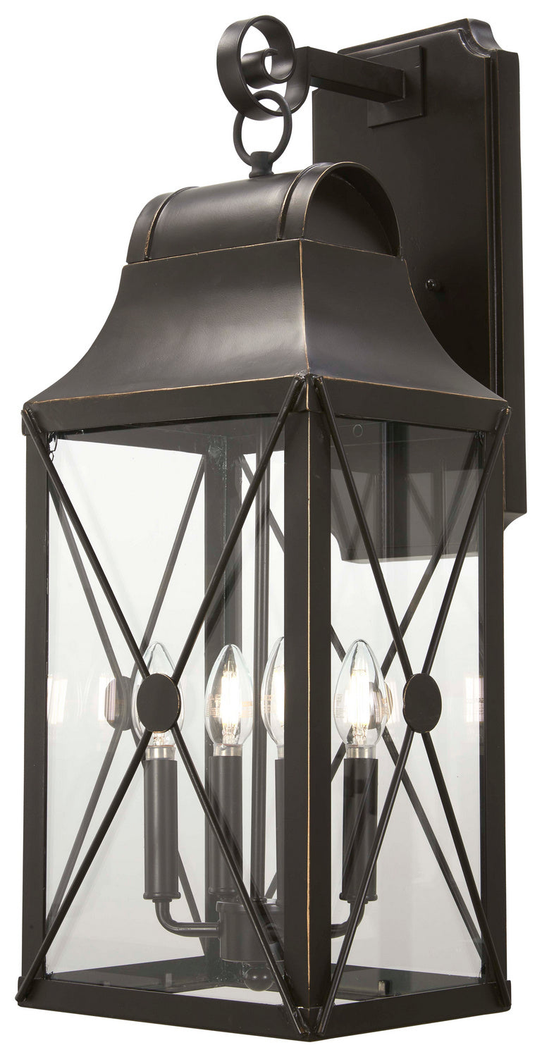 De Luz Four Light Outdoor Wall Mount in Oil Rubbed Bronze w/Gold Highlights