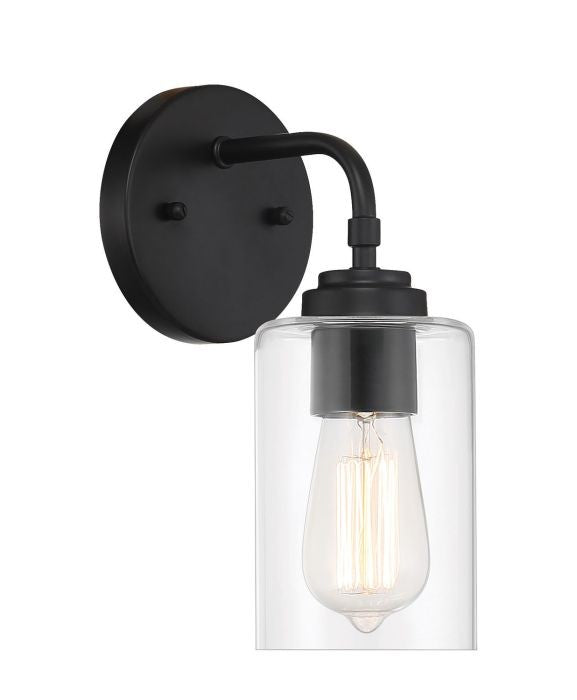 Stowe One Light Wall Sconce in Flat Black