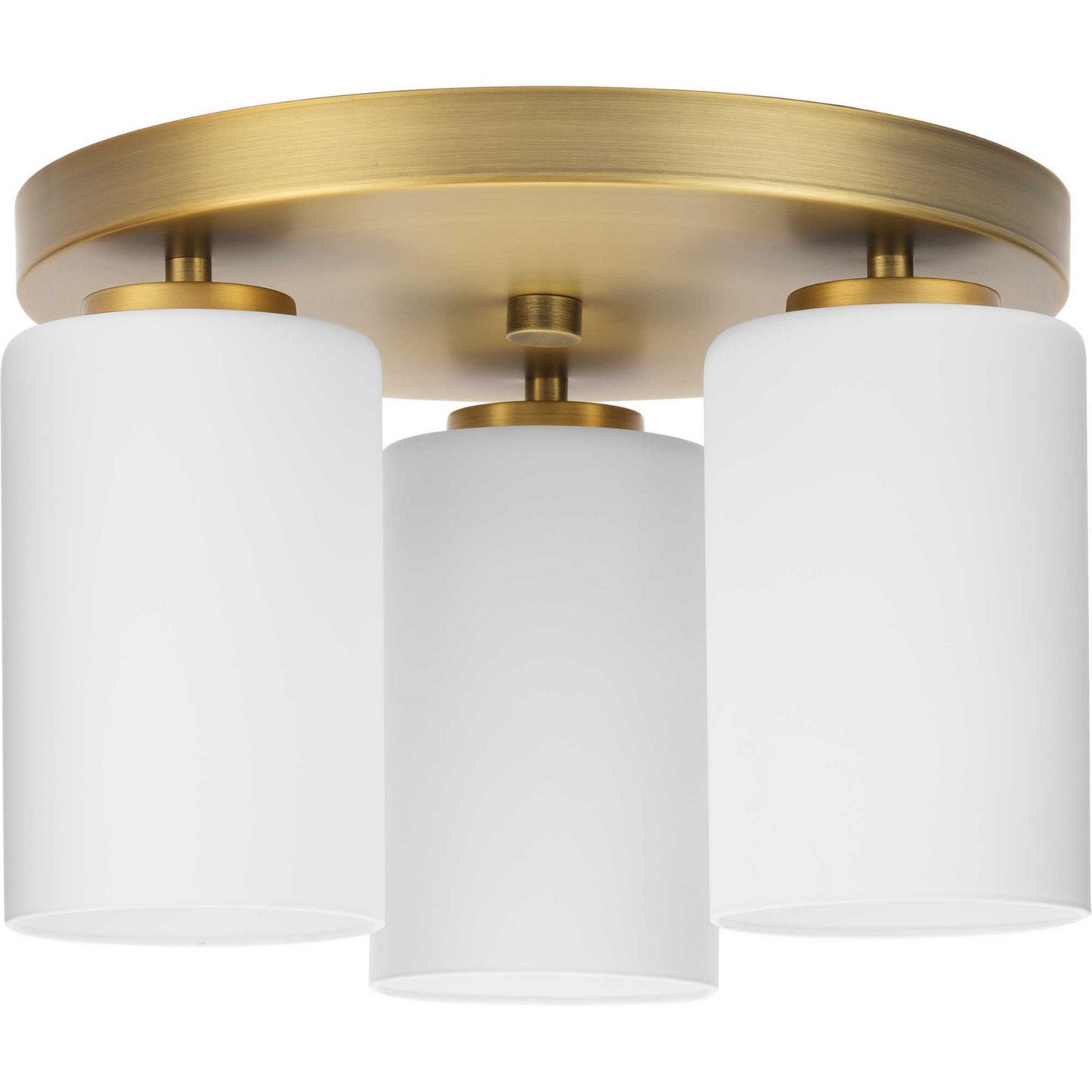Cofield Three Light Flush Mount in Vintage Brass