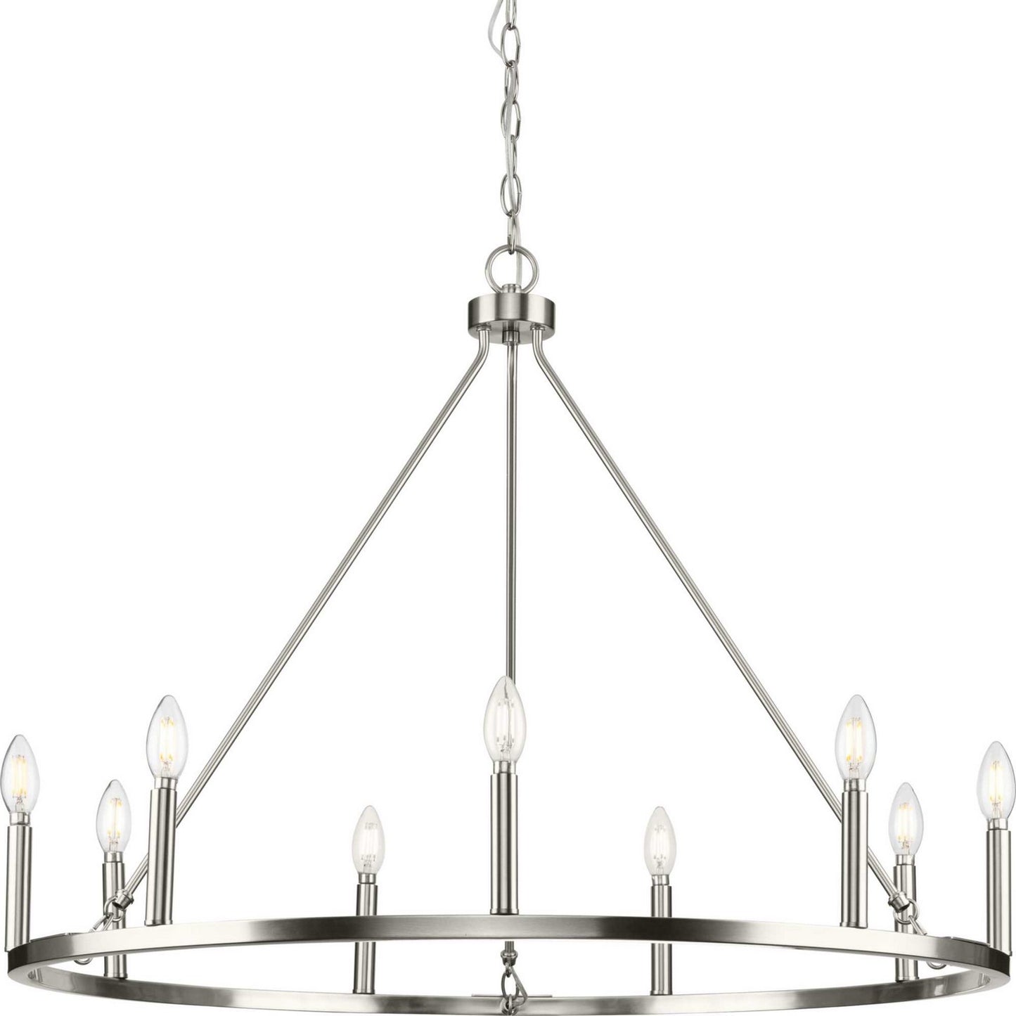 Gilliam Nine Light Chandelier in Brushed Nickel