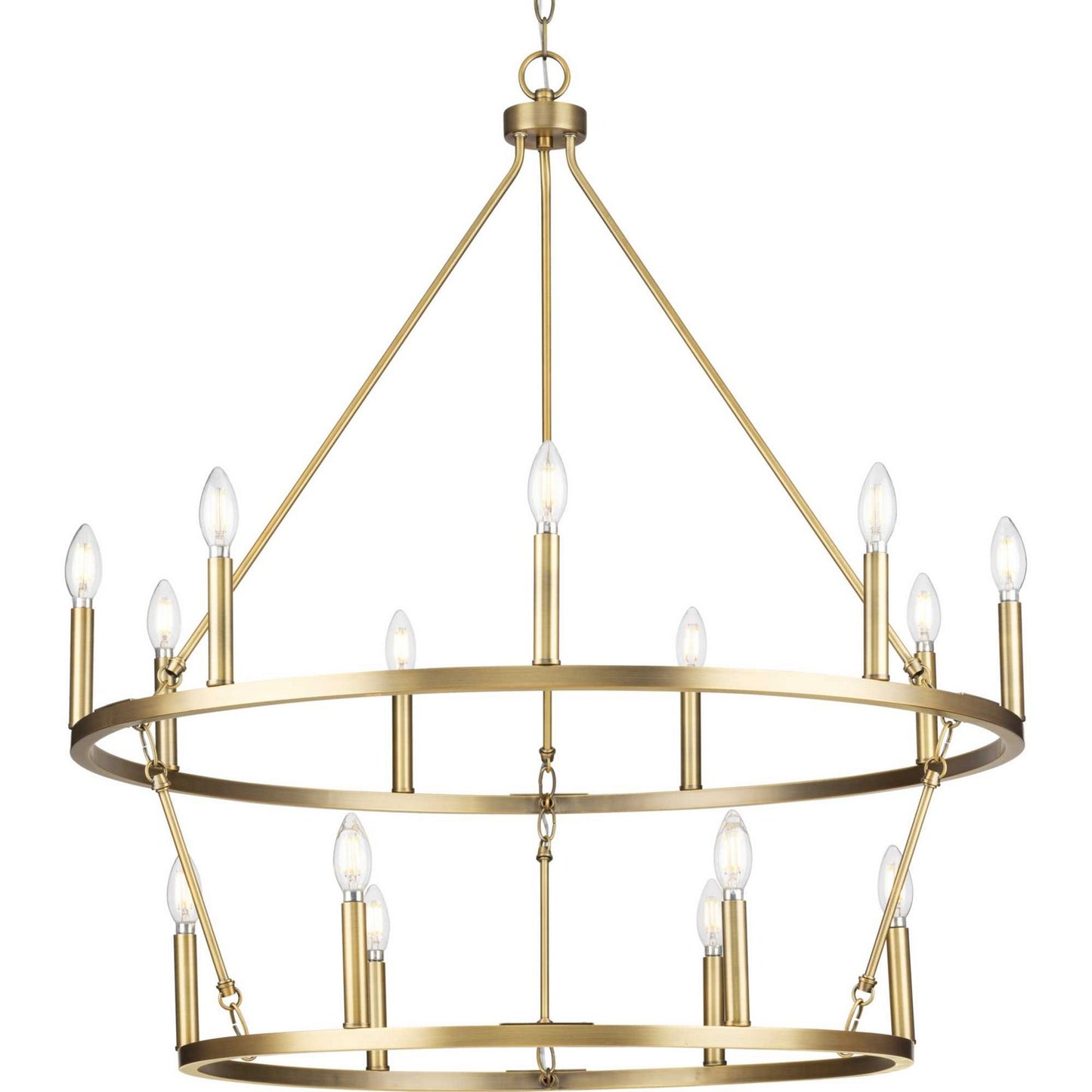 Gilliam 15 Light Chandelier in Vintage Brass