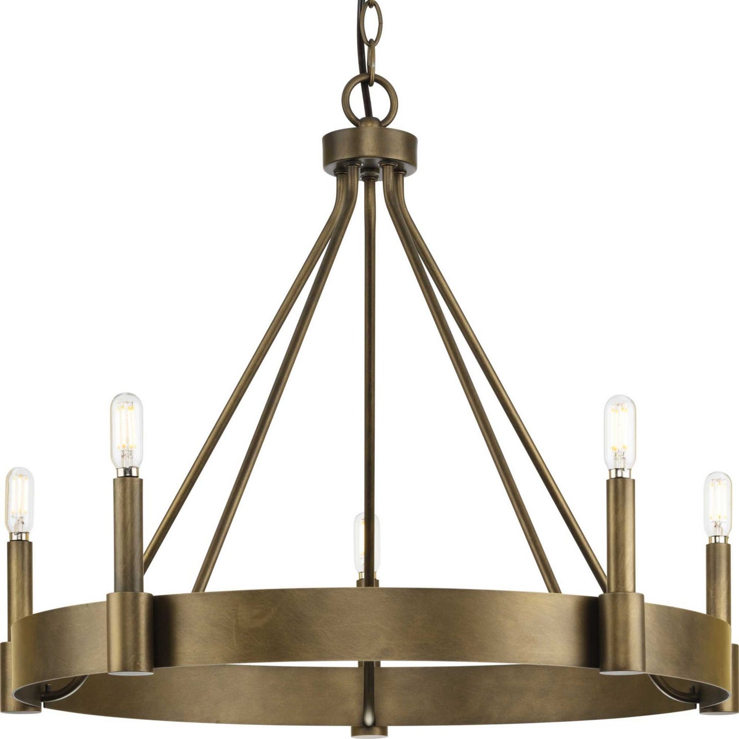 Breckenridge Five Light Chandelier in Aged Bronze