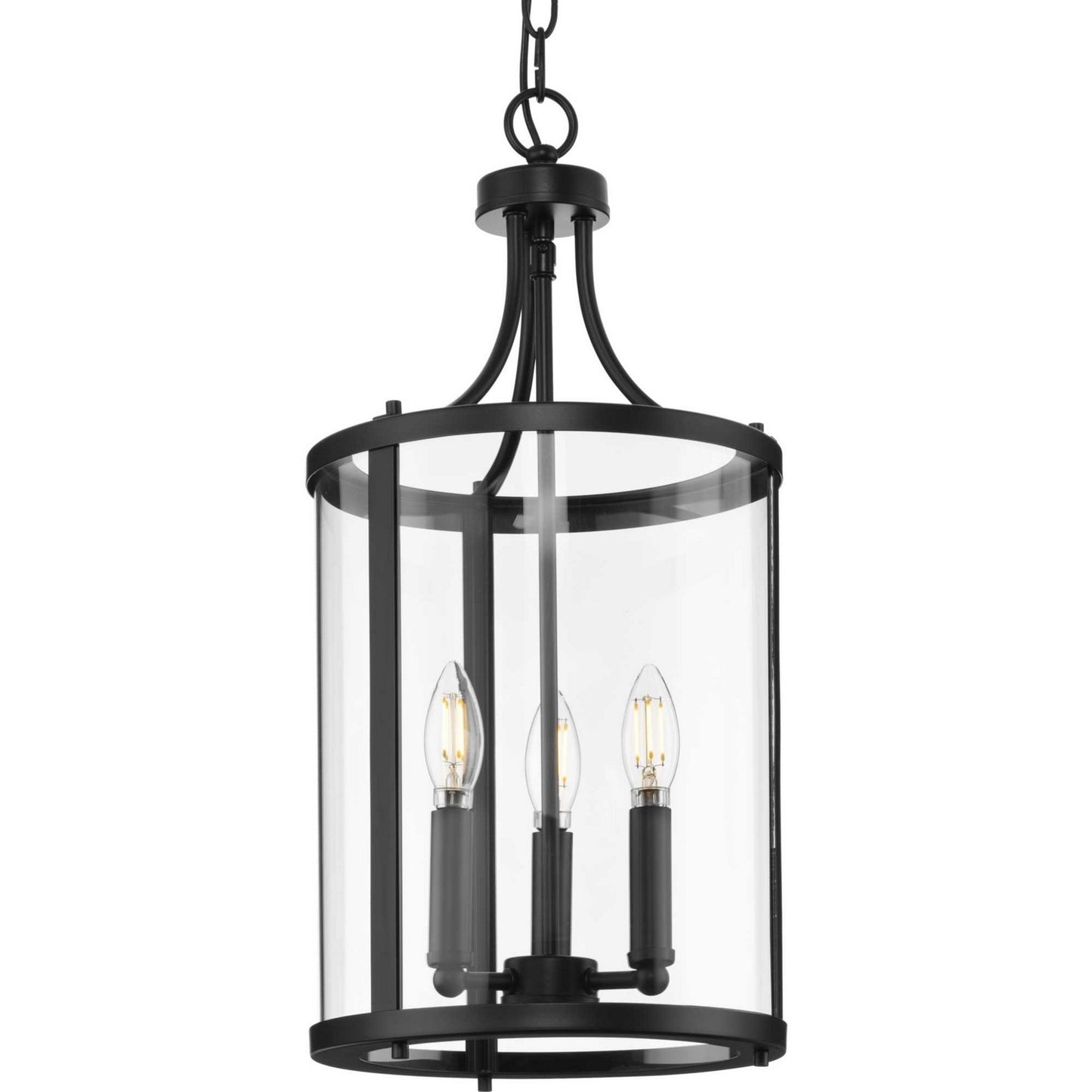 Gilliam Three Light Hall & Foyer Light in Matte Black