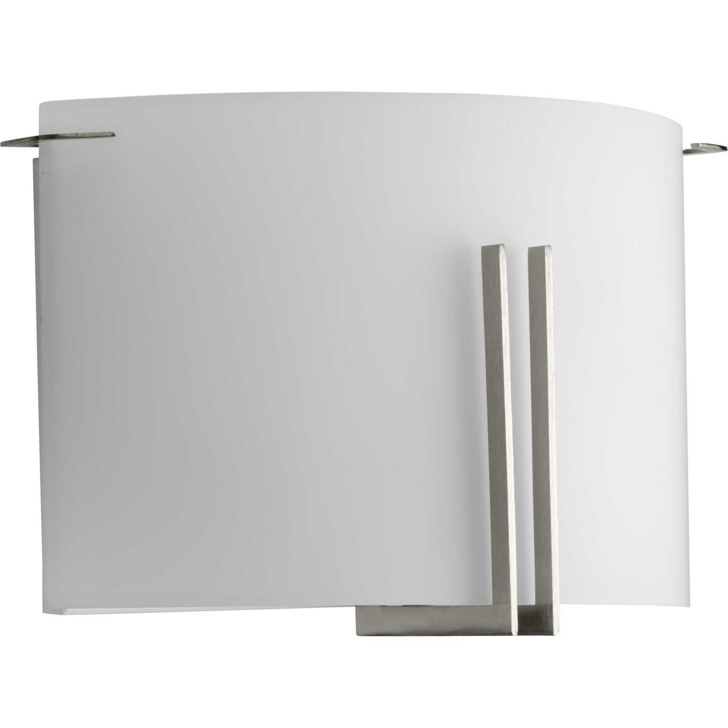 Modern Glass Sconce Two Light Wall Sconce in Brushed Nickel